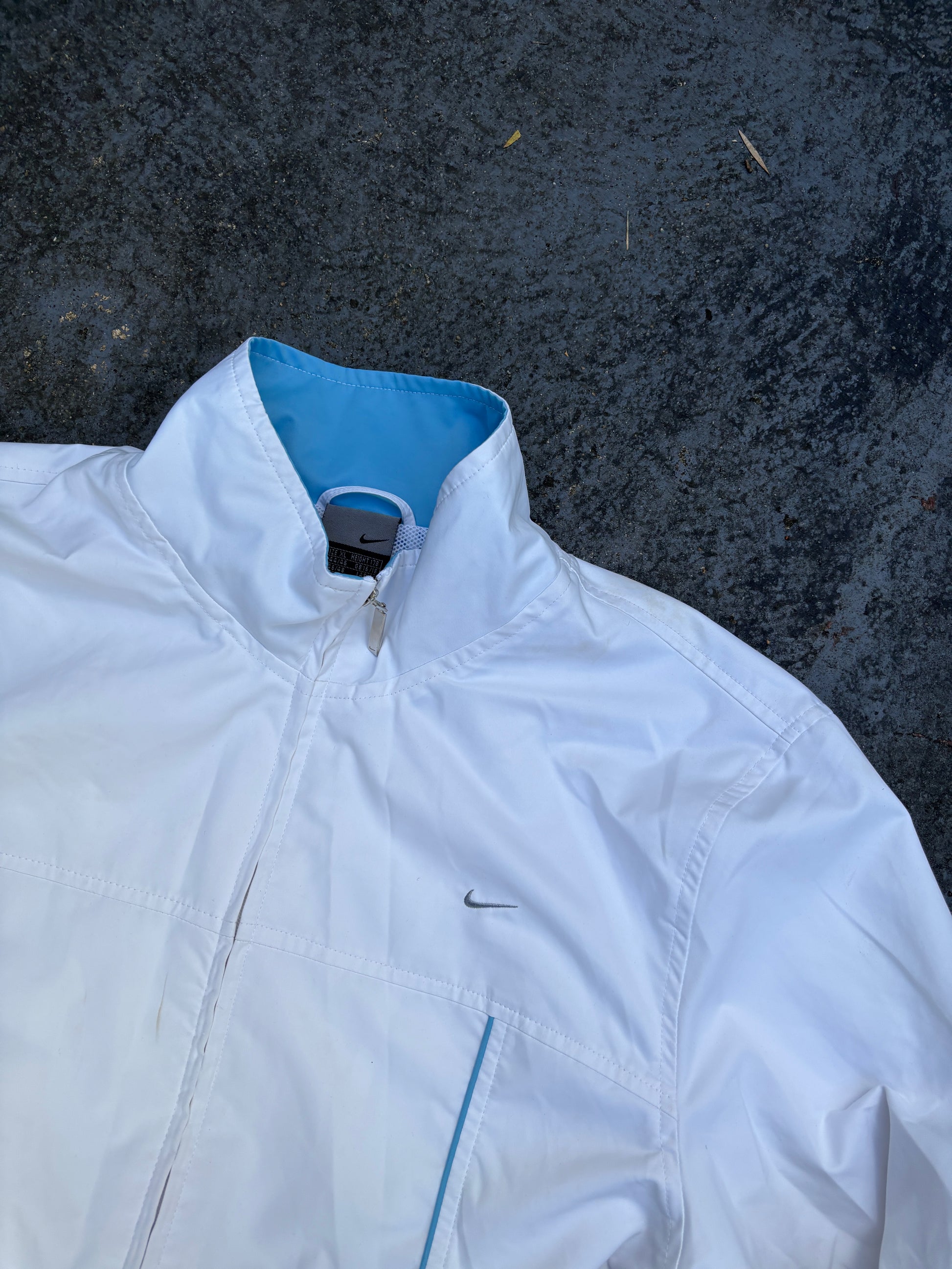 Vintage Y2K Nike Tracksuit Set Size XL White Blue Detail Jacket Blue Track Pants