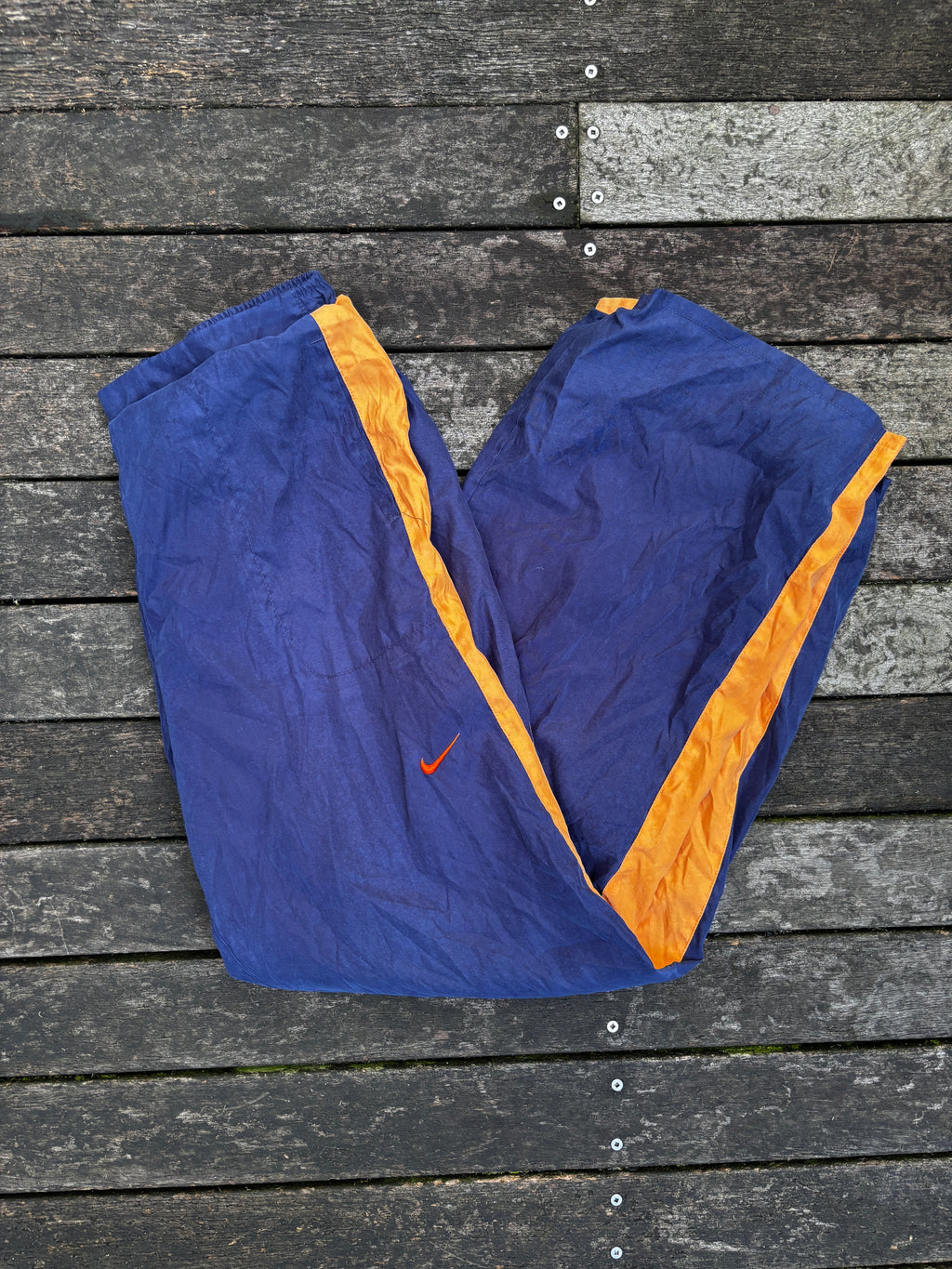 Vintage Y2K Nike Orange Navy Wide Leg Track Pants