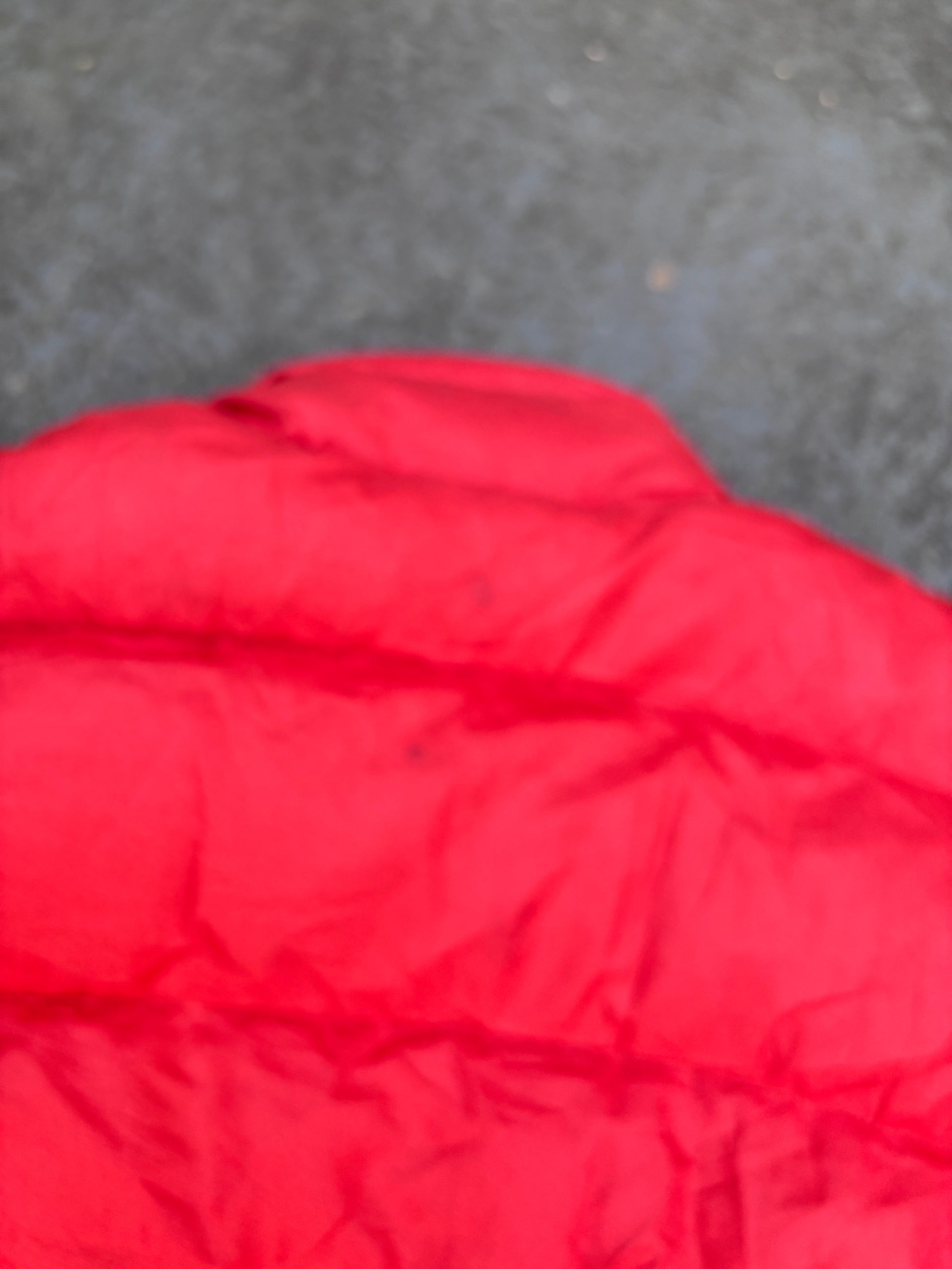 Patagonia Puffer Down Jacket Size S Red Hip Logo Textured Poly Full Zip Pockets