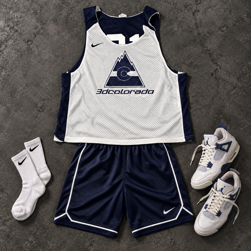Nike Reversible Basketball Jersey Men's Large White Blue Mesh