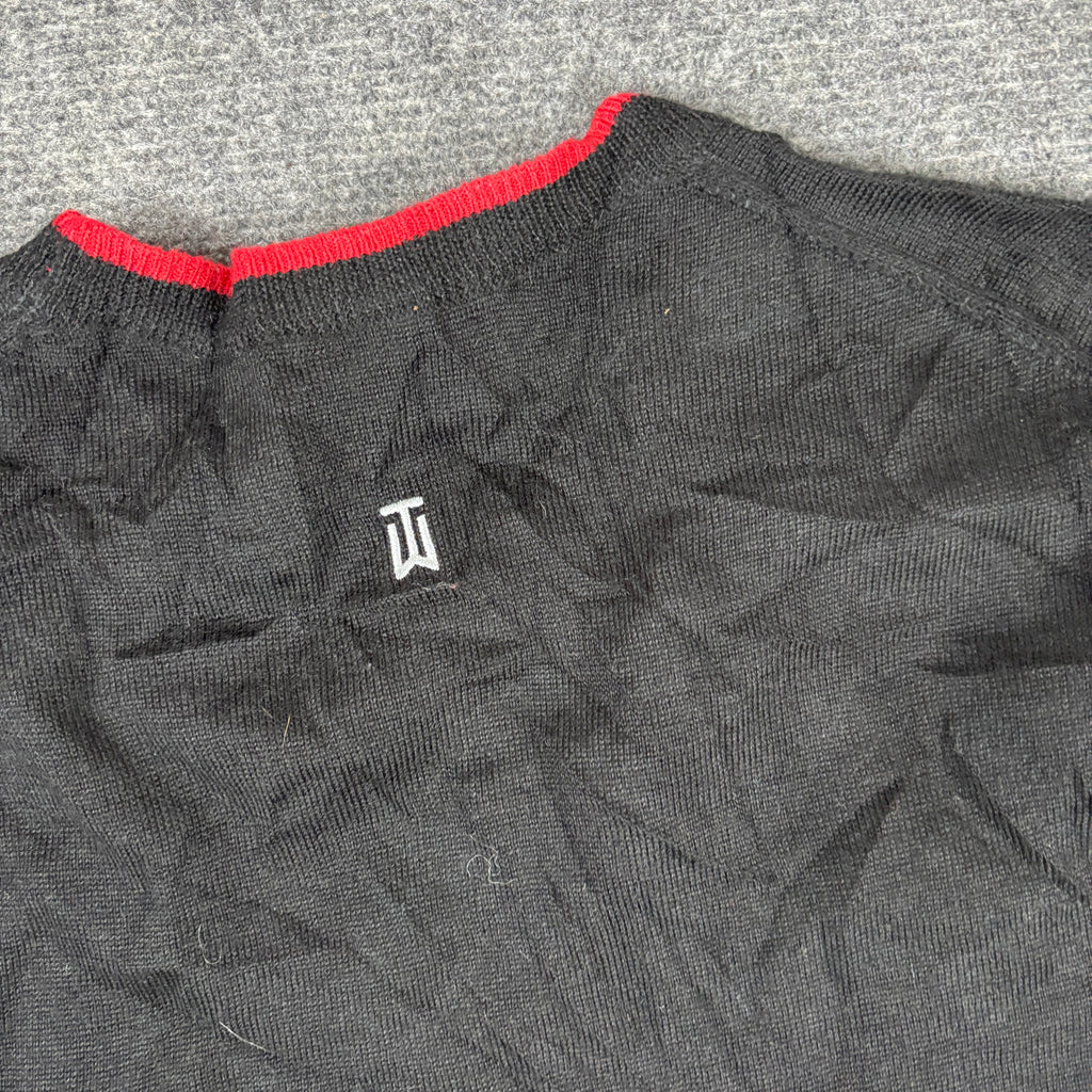 Nike x Tiger Woods Knit Jumper Men's Medium Black Red Golf Knit