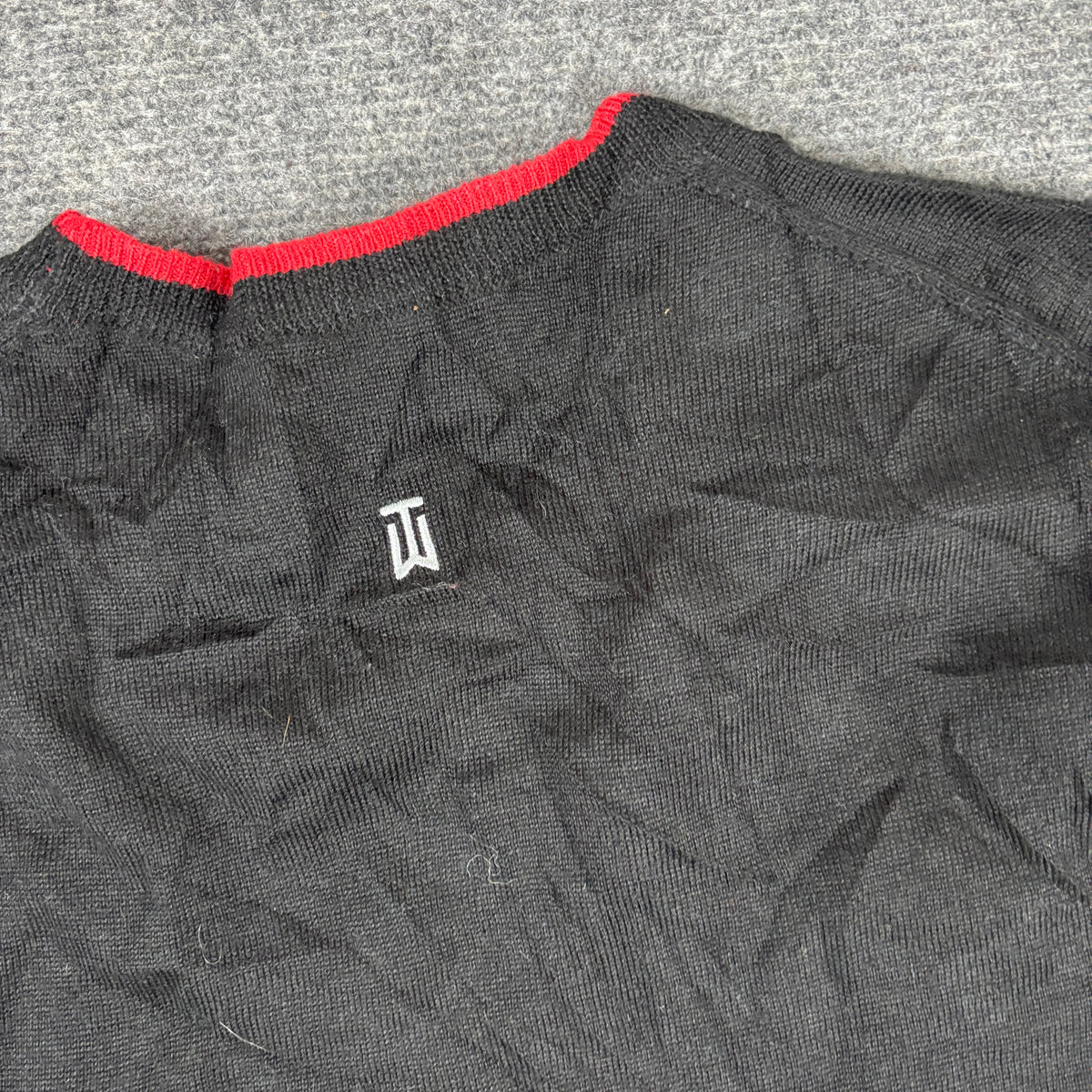 Nike x Tiger Woods Knit Jumper Men's Medium Black Red Golf Knit
