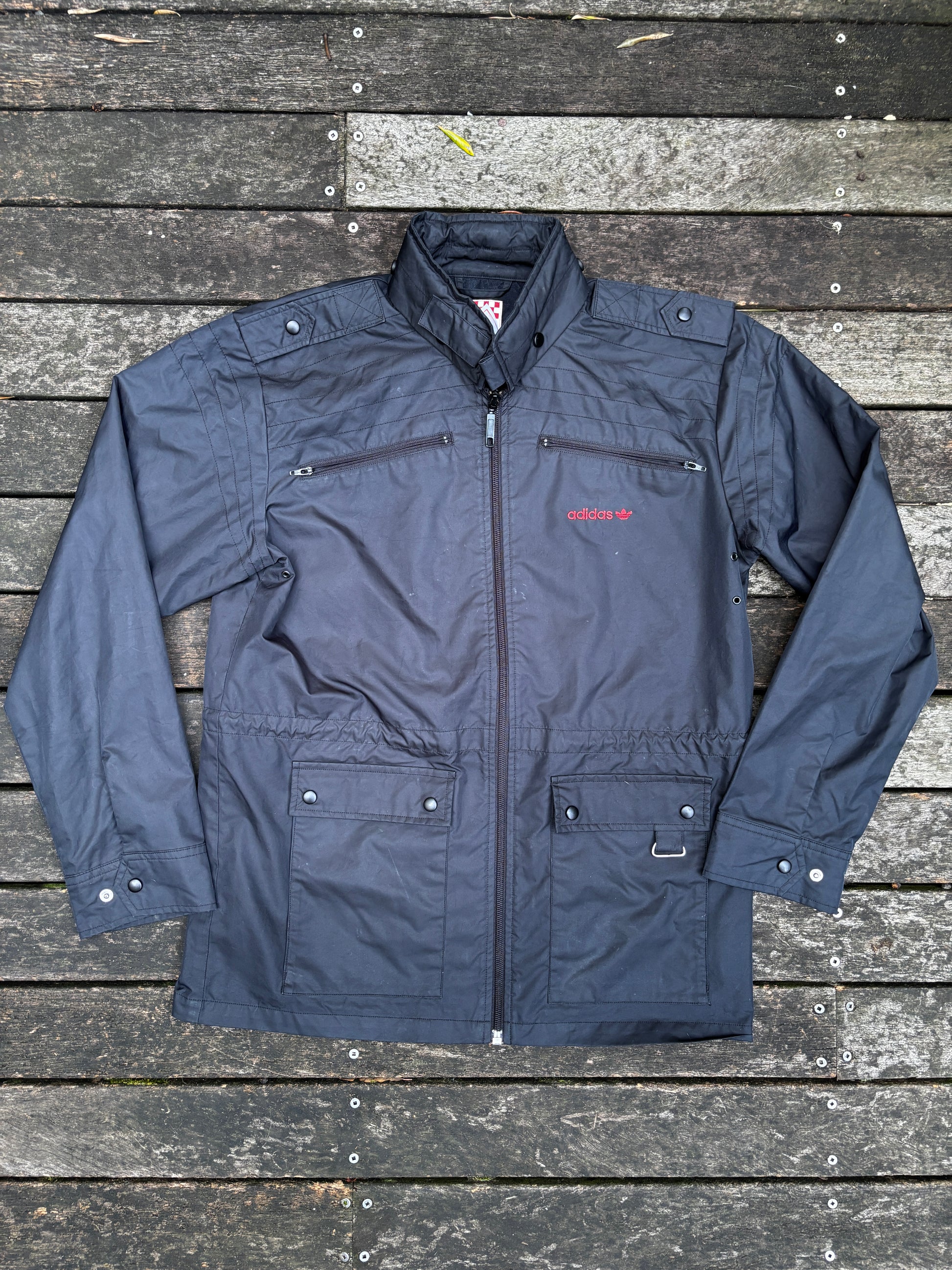 Y2K Adidas Racing Jacket Size S Black
