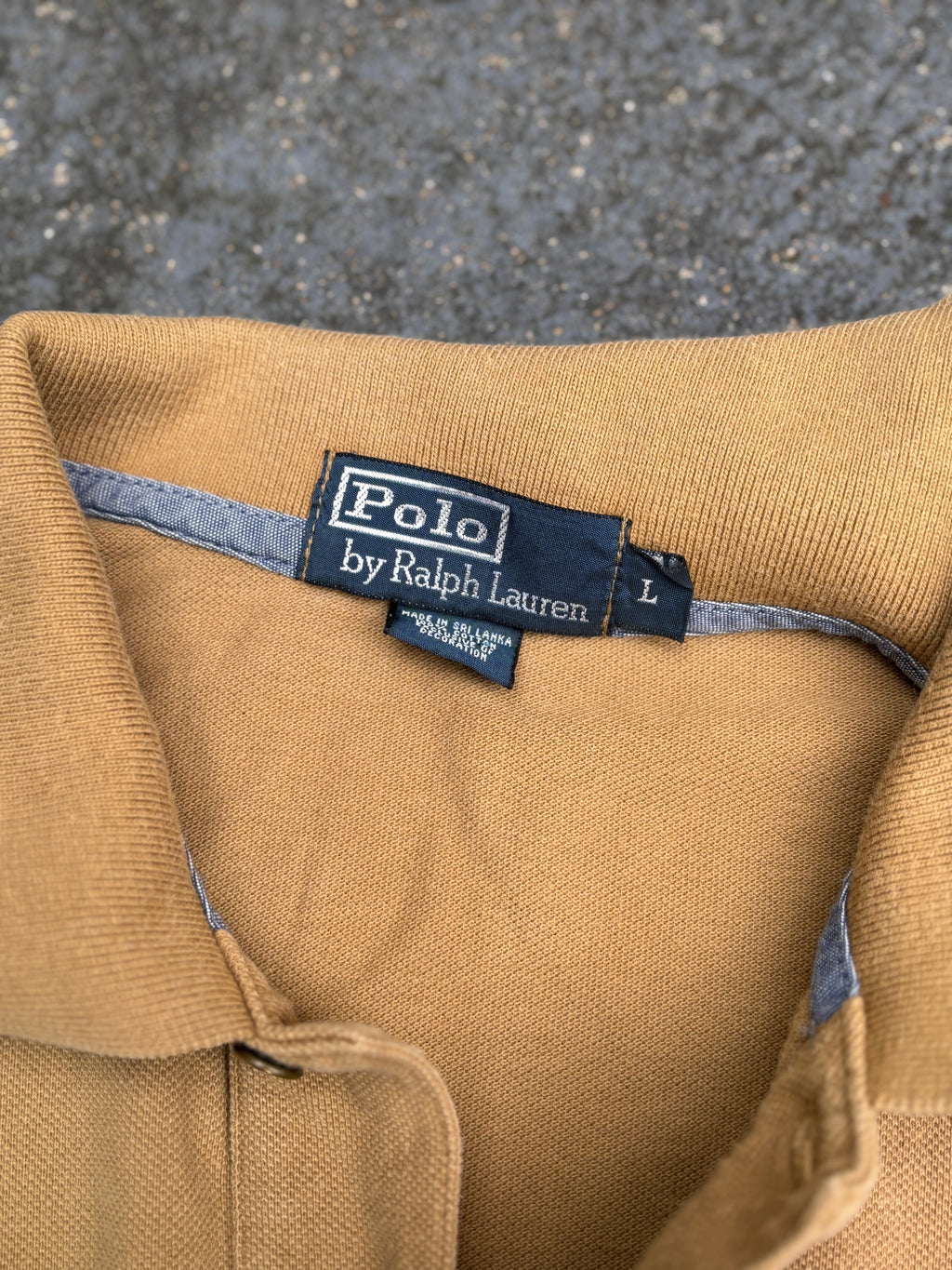 Vintage 90s Polo Ralph Lauren Size L Brown Large Pony Embroidered USA Logo