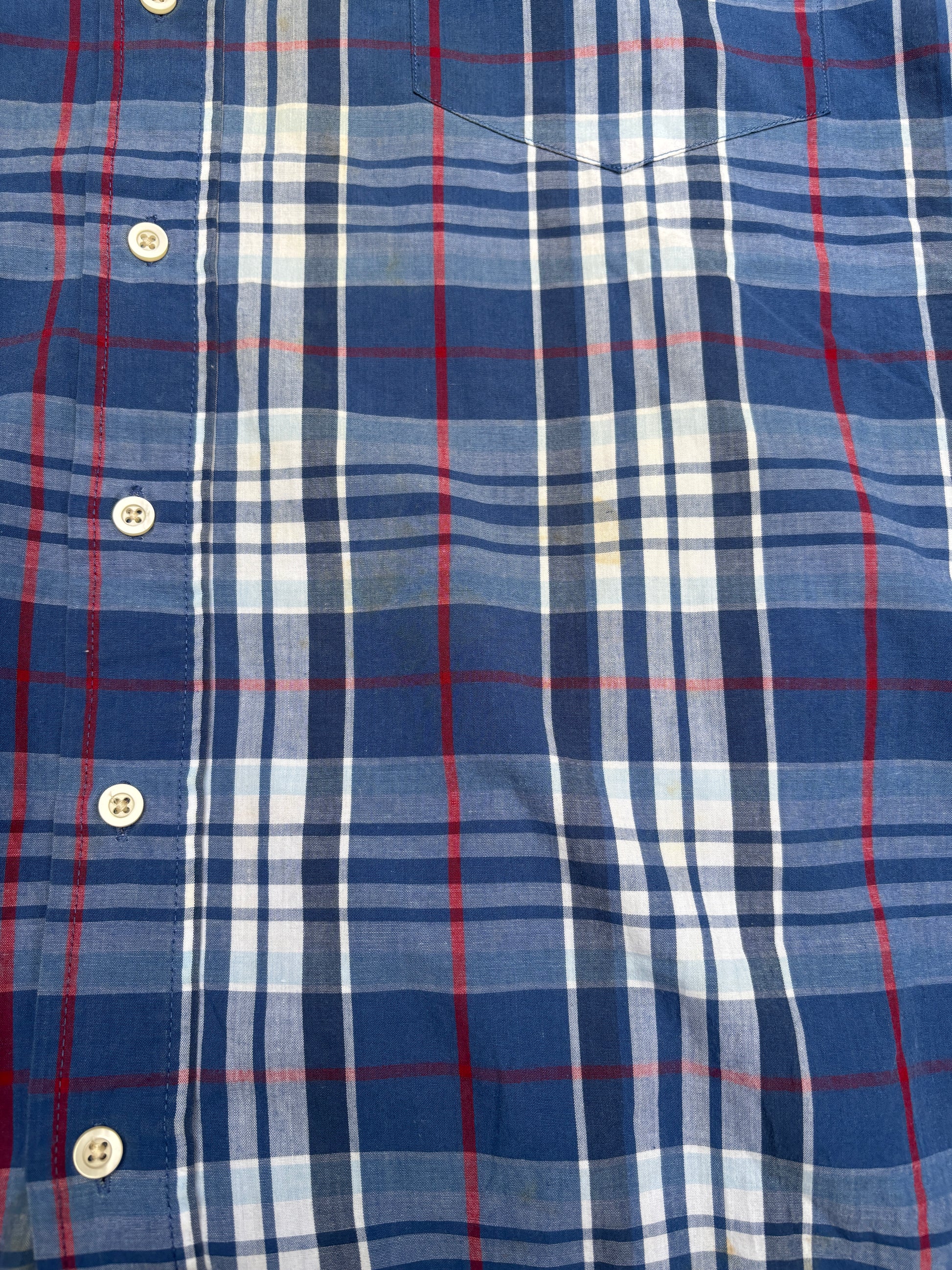 Vintage 90s Ralph Lauren Shirt XXL Blue Red Check Yellow Pony Blake Cotton