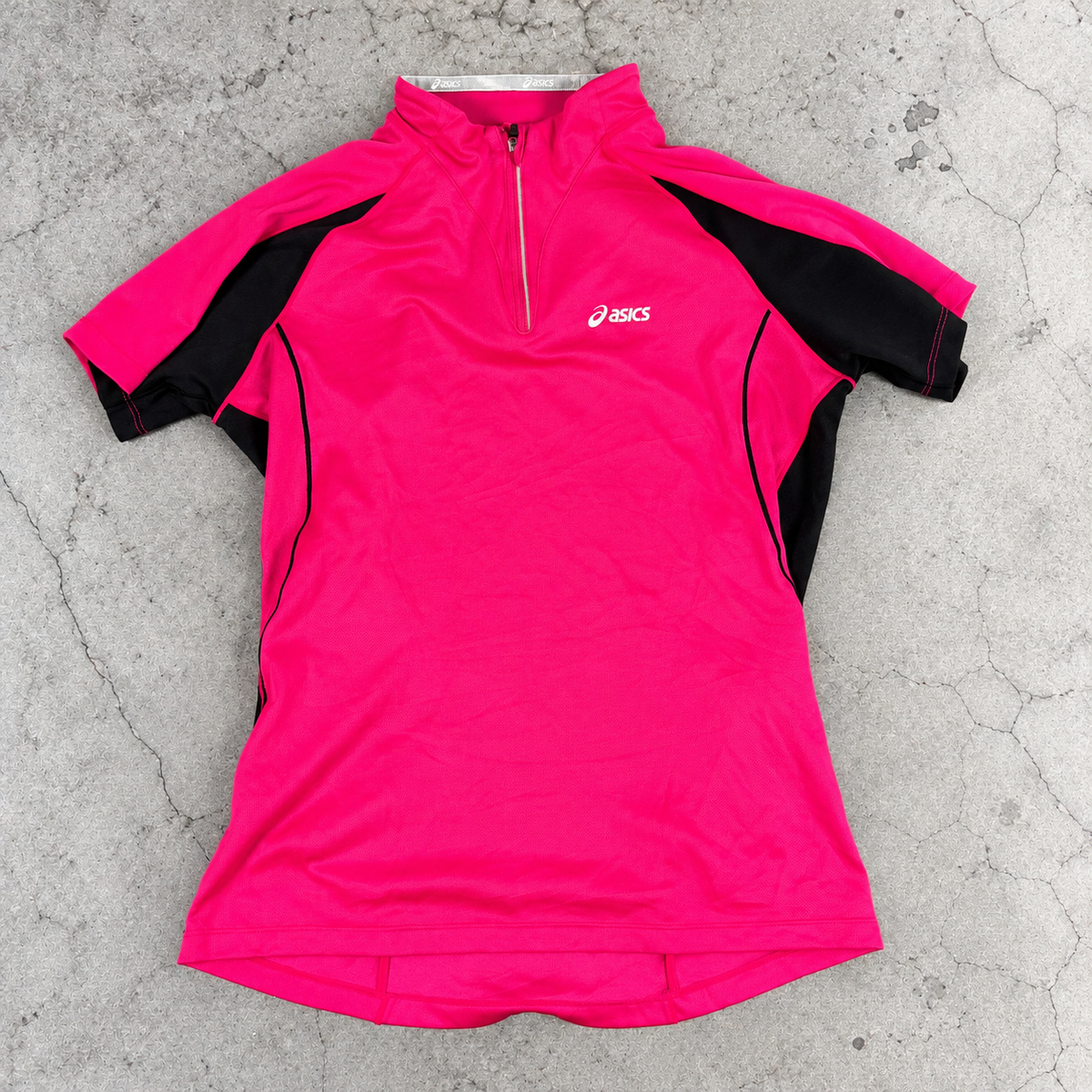 Vintage ASICS 1/4 Zip Top Women's Small Pink Petite Activewear Jersey