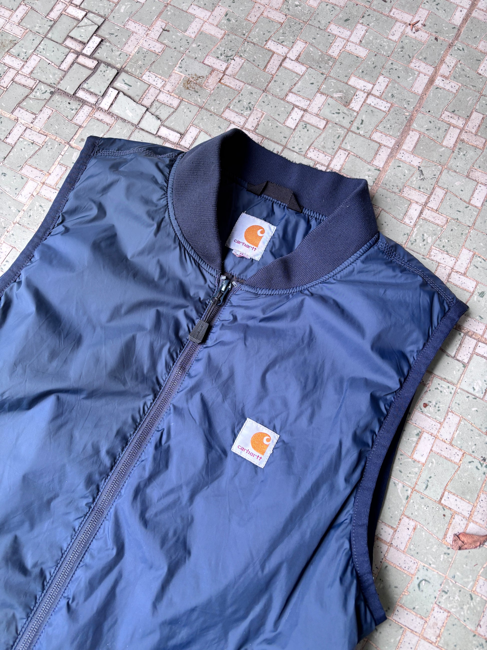 Carhartt Vest Size M Navy Nylon Windbreaker Gillet
