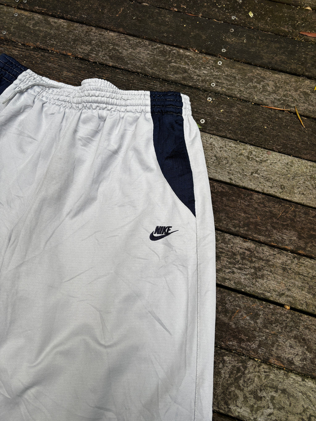 Vintage Y2K Nike Track Pants Light Grey Mesh Textured
