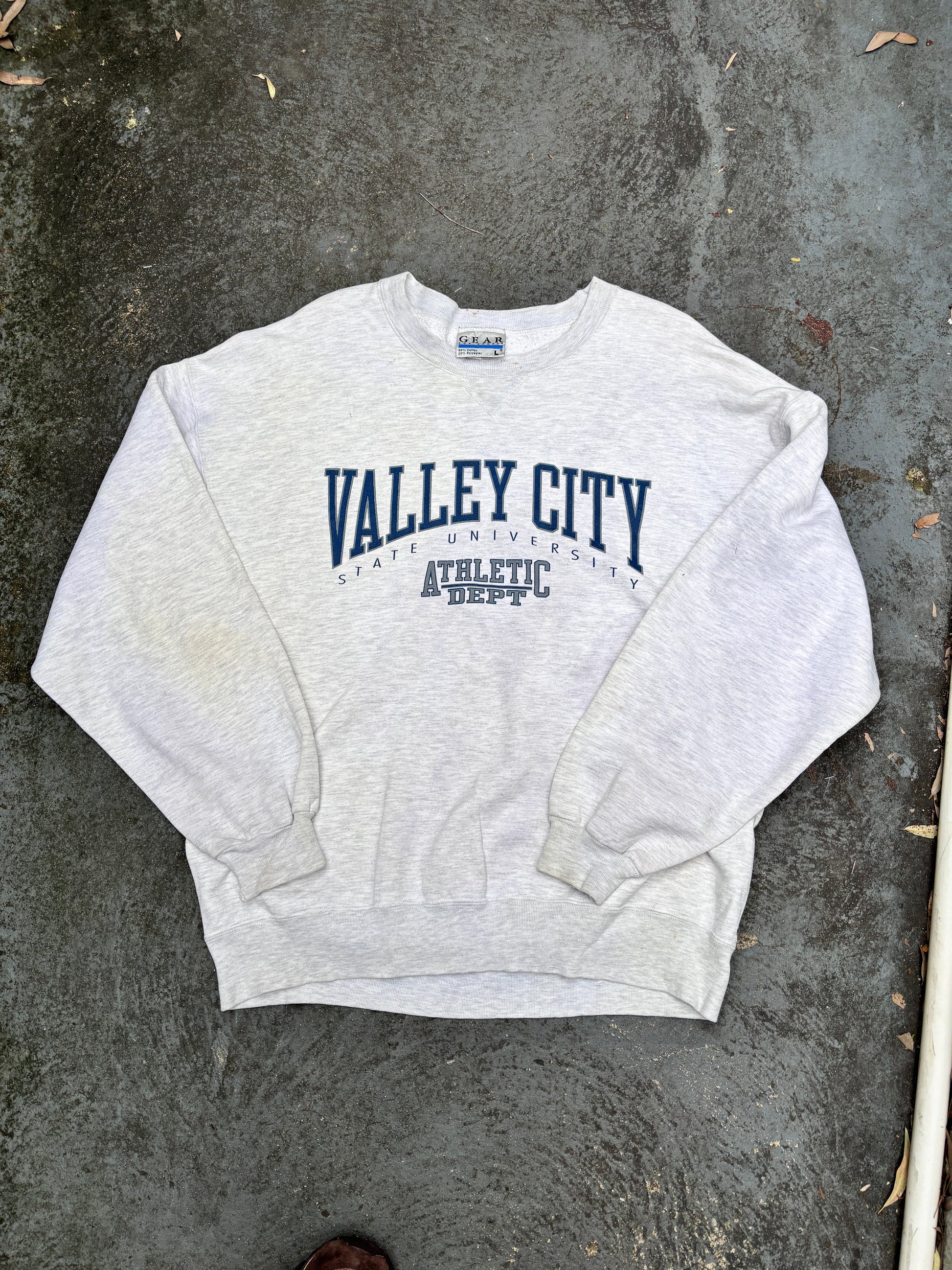 Vintage 90s Valley City Uni Jumper Sz L Oversize Gear Tag Fleece Boxy Crew Neck