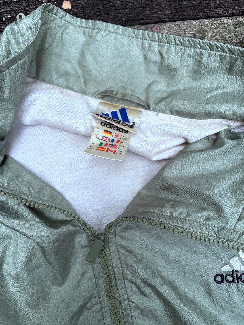 ADIDAS Classic Y2K Jacket Size XL Grey Green