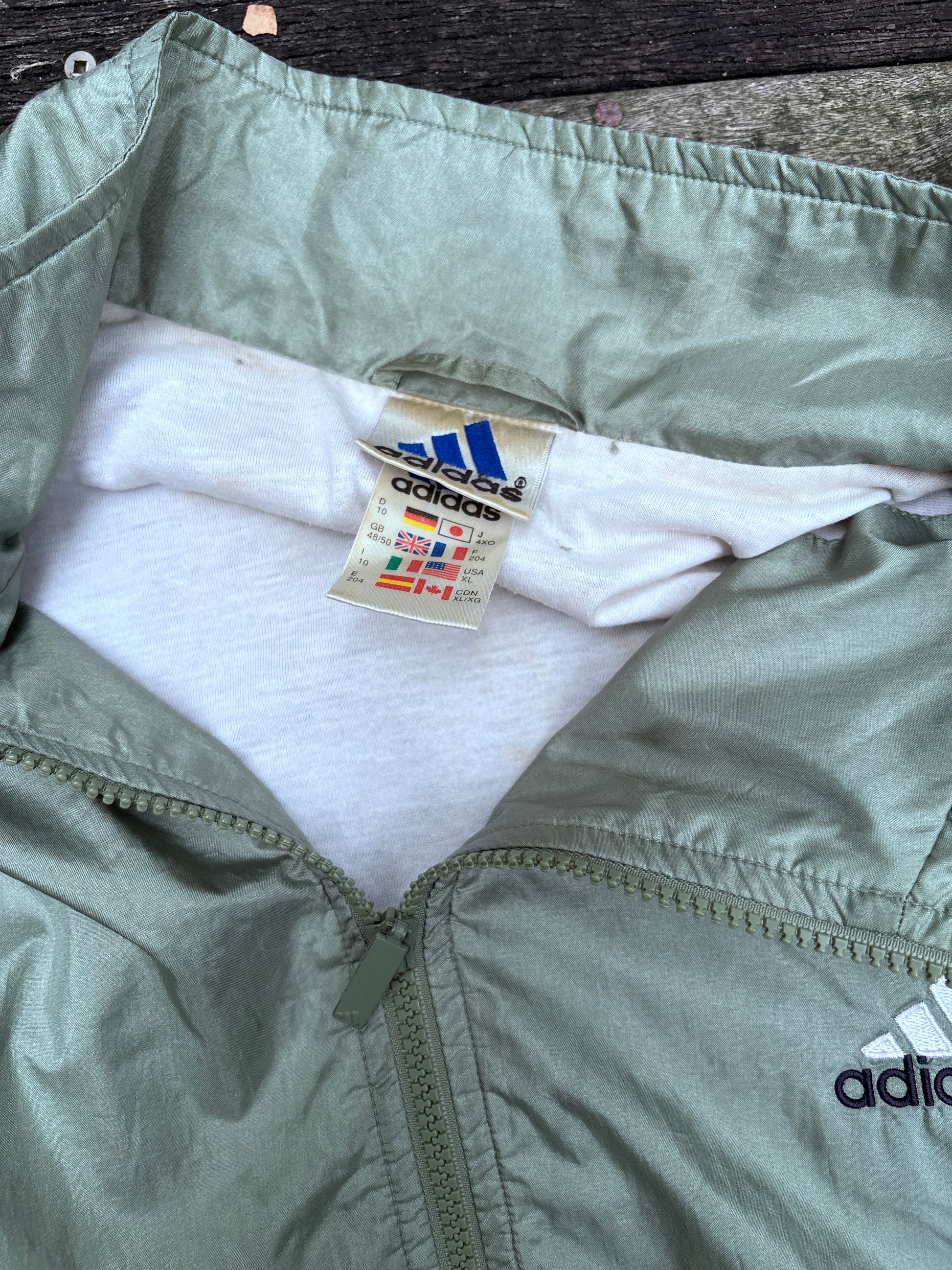ADIDAS Classic Y2K Jacket Size XL Grey Green