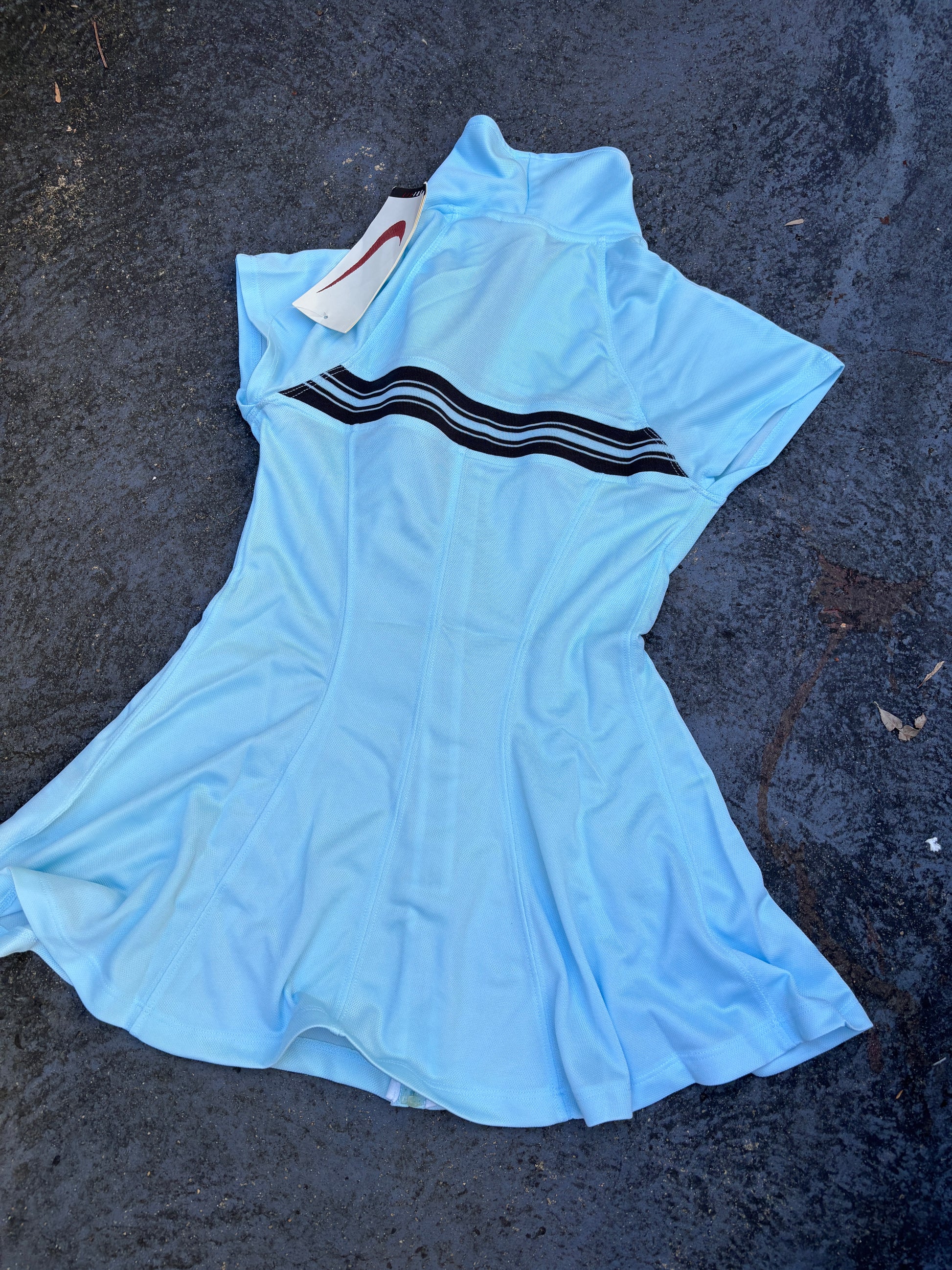 Vintage 90s Nike Court Girls Tennis Dress Size M (7-14) New w Tags Blue USA Made