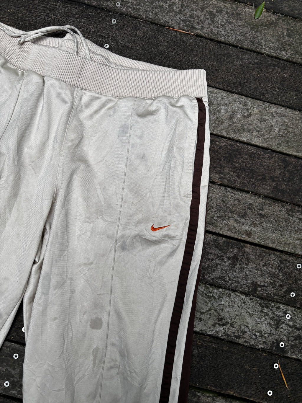 Vintage Beige Creme Brown Nike Track Pants Y2K Size XL Fixer