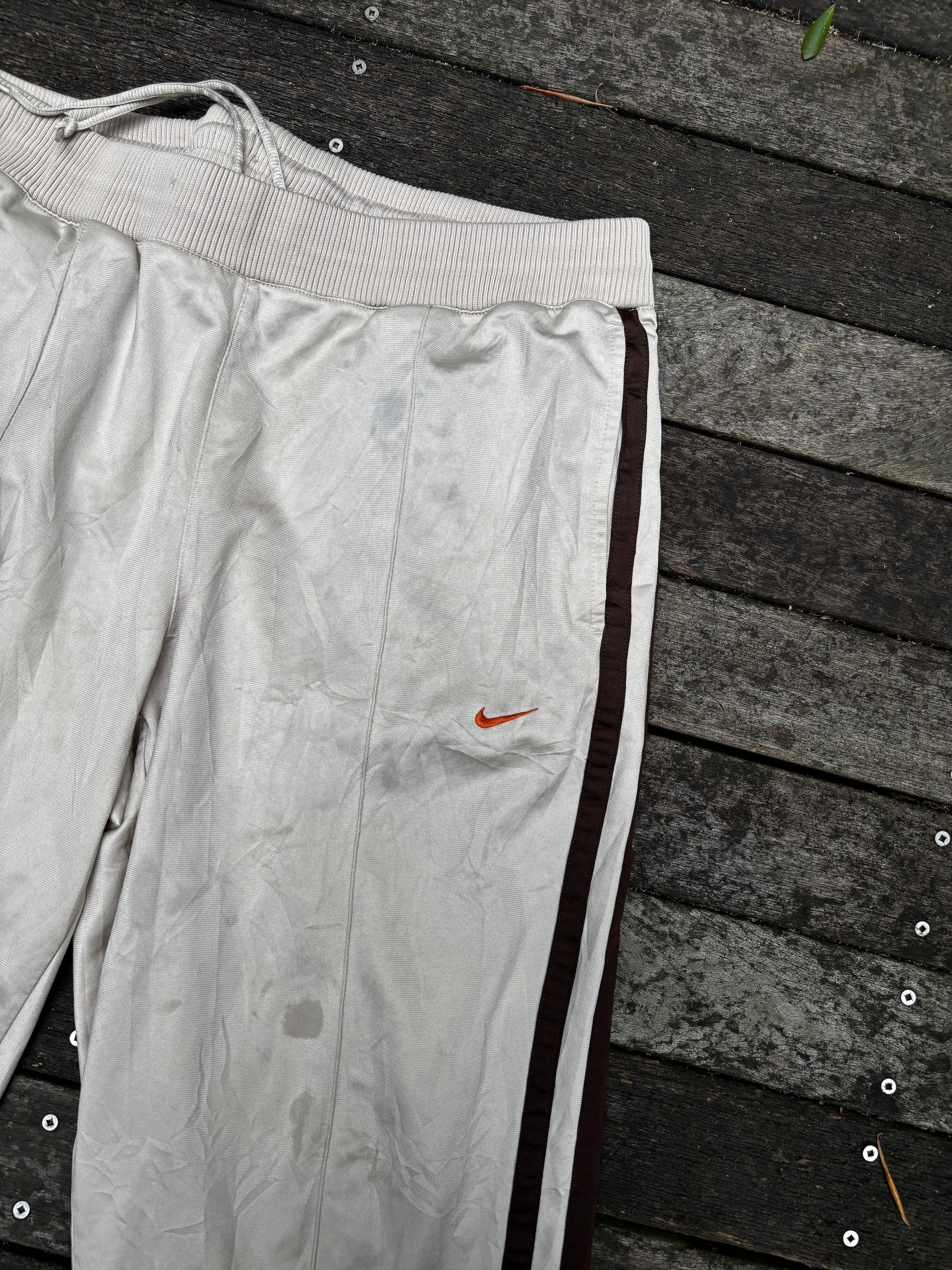 Vintage Beige Creme Brown Nike Track Pants Y2K Size XL Fixer