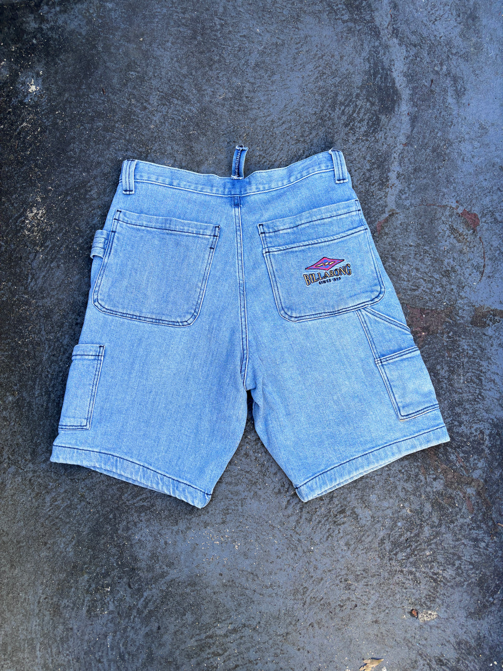 90s Style Billabong Carpenter Shorts Men’s 30 Blue Denim Embroidered Logo