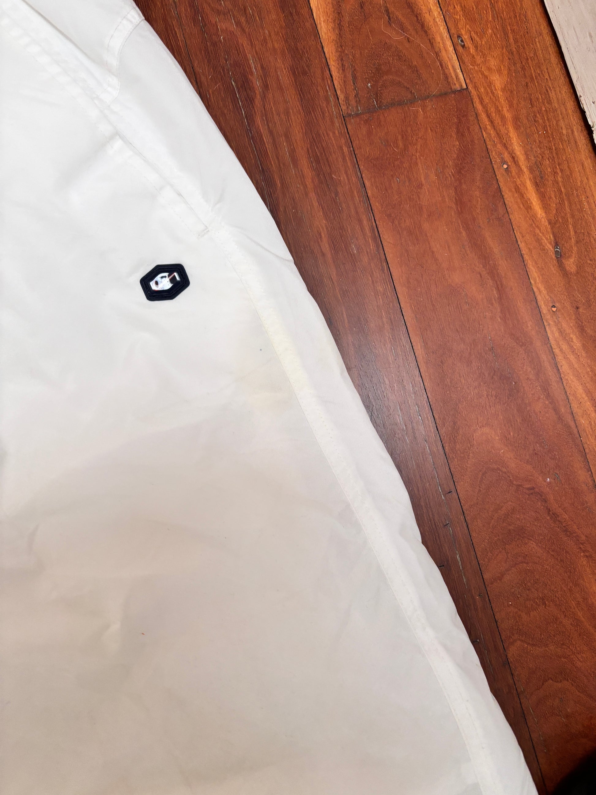 Vintage Y2K Nike Track Pants Size XXL White Hex Logo Nylon Windbreakers Bungee