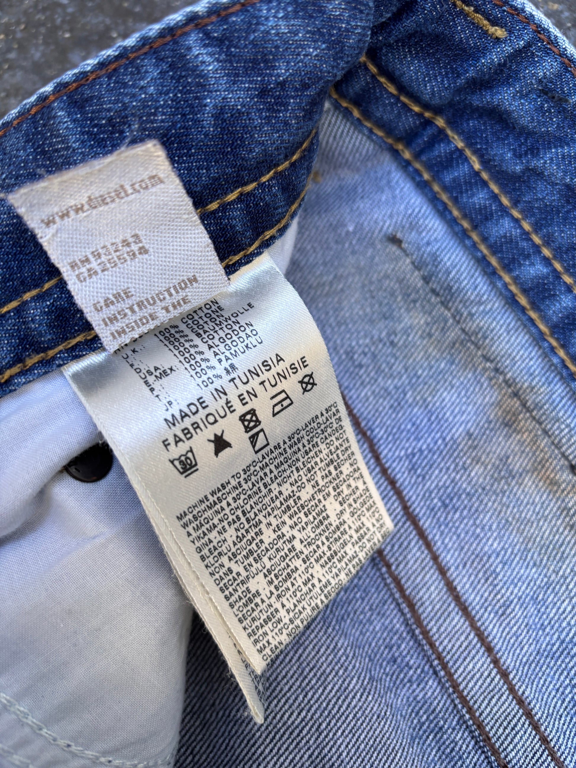 Diesel Jeans Size 34″ Blue Mid Wash Distressed Skinny Mohawk Tag Made in Tunisia