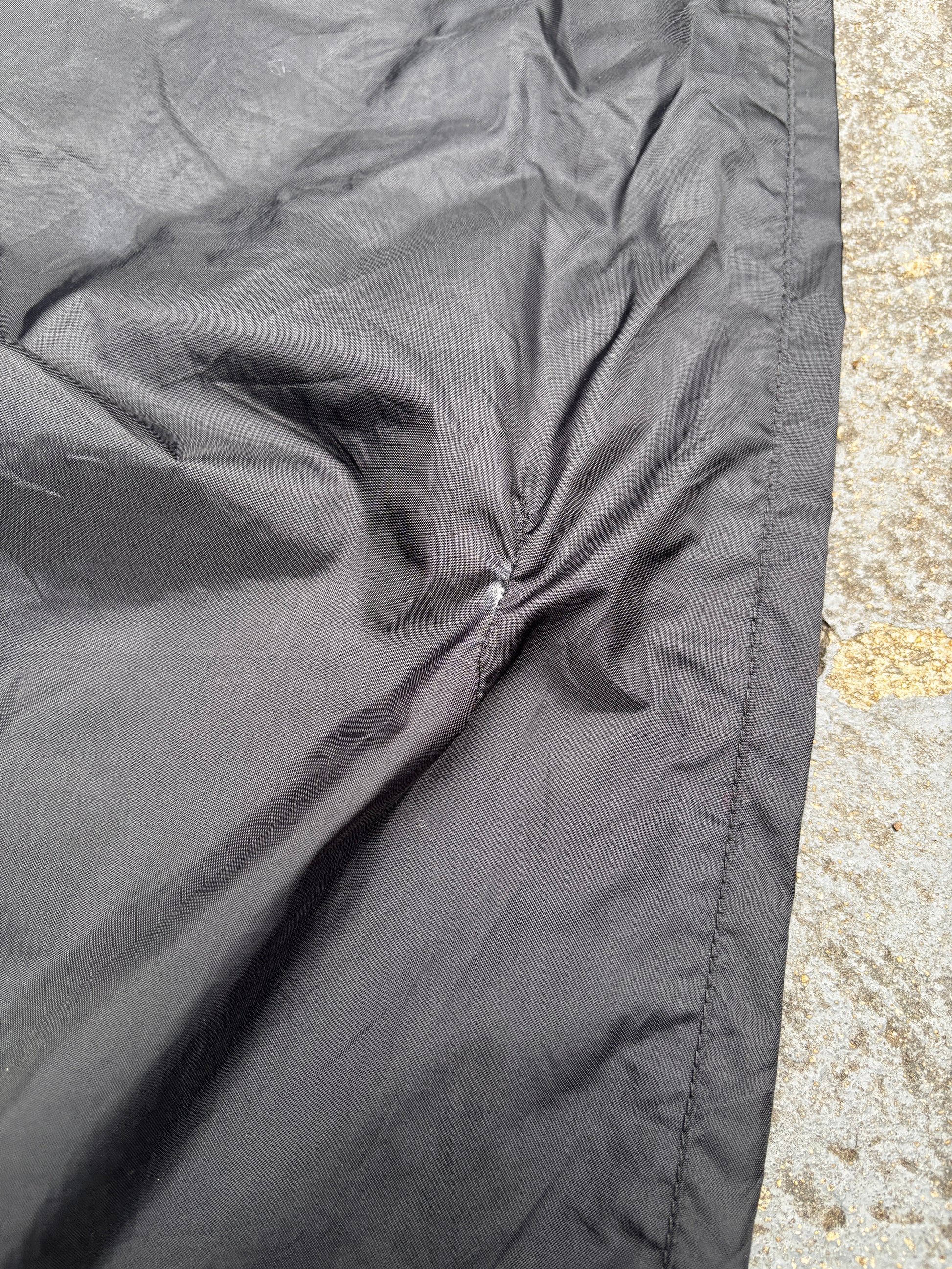 Vintage Y2K Nike Track Pants Size L Black White Ankle Swoosh Nylon Windbreakers