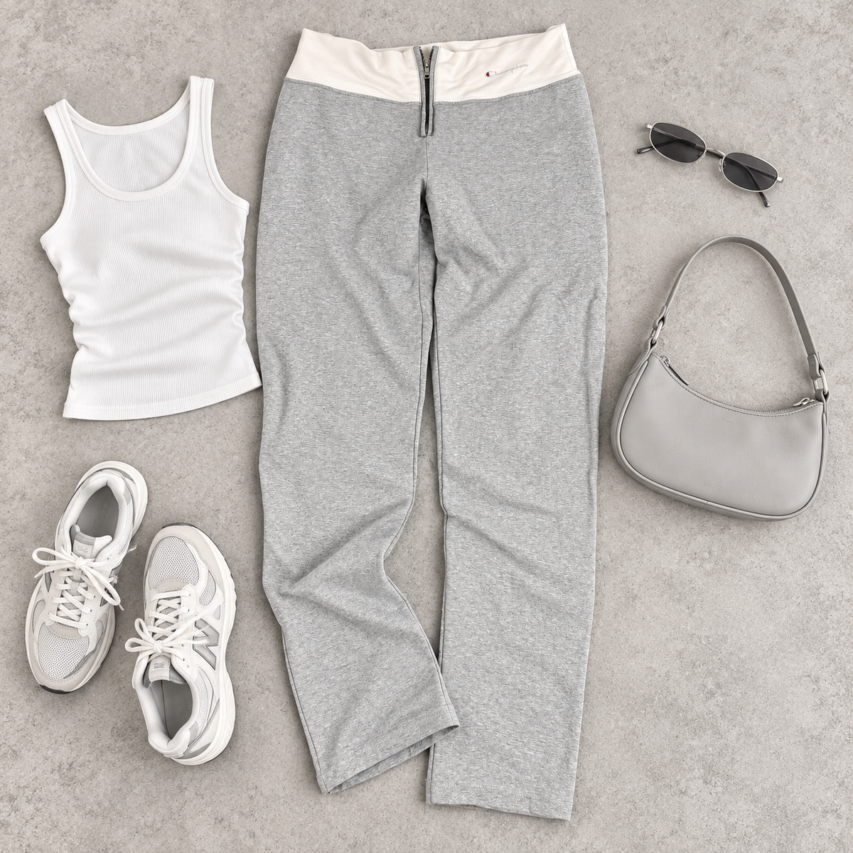 Vintage Y2K Champion activewear track pants women's small grey front zip