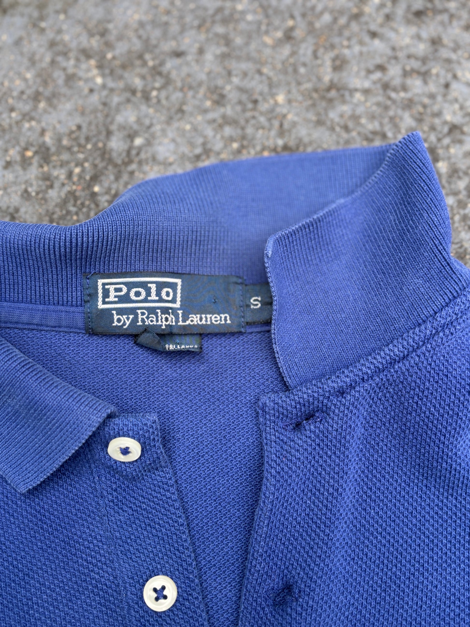 Vintage 90s Polo Ralph Lauren Polo Size S Blue Stripe Knitted Long Sleeve Red Pony