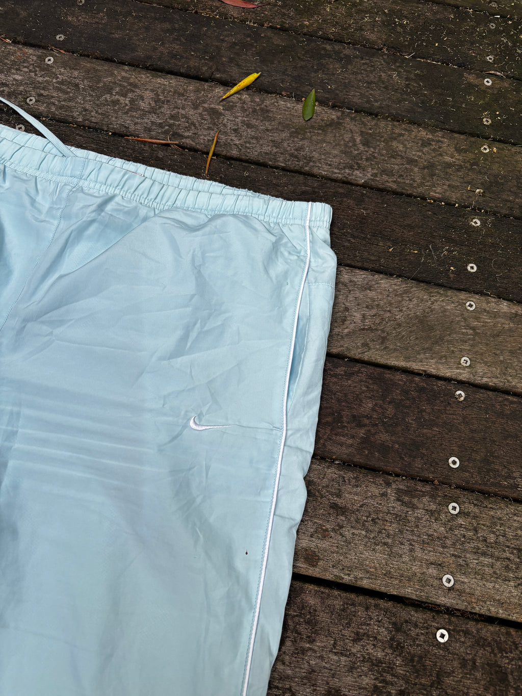 Women's Y2K Light Blue Nike Track Pants Size L