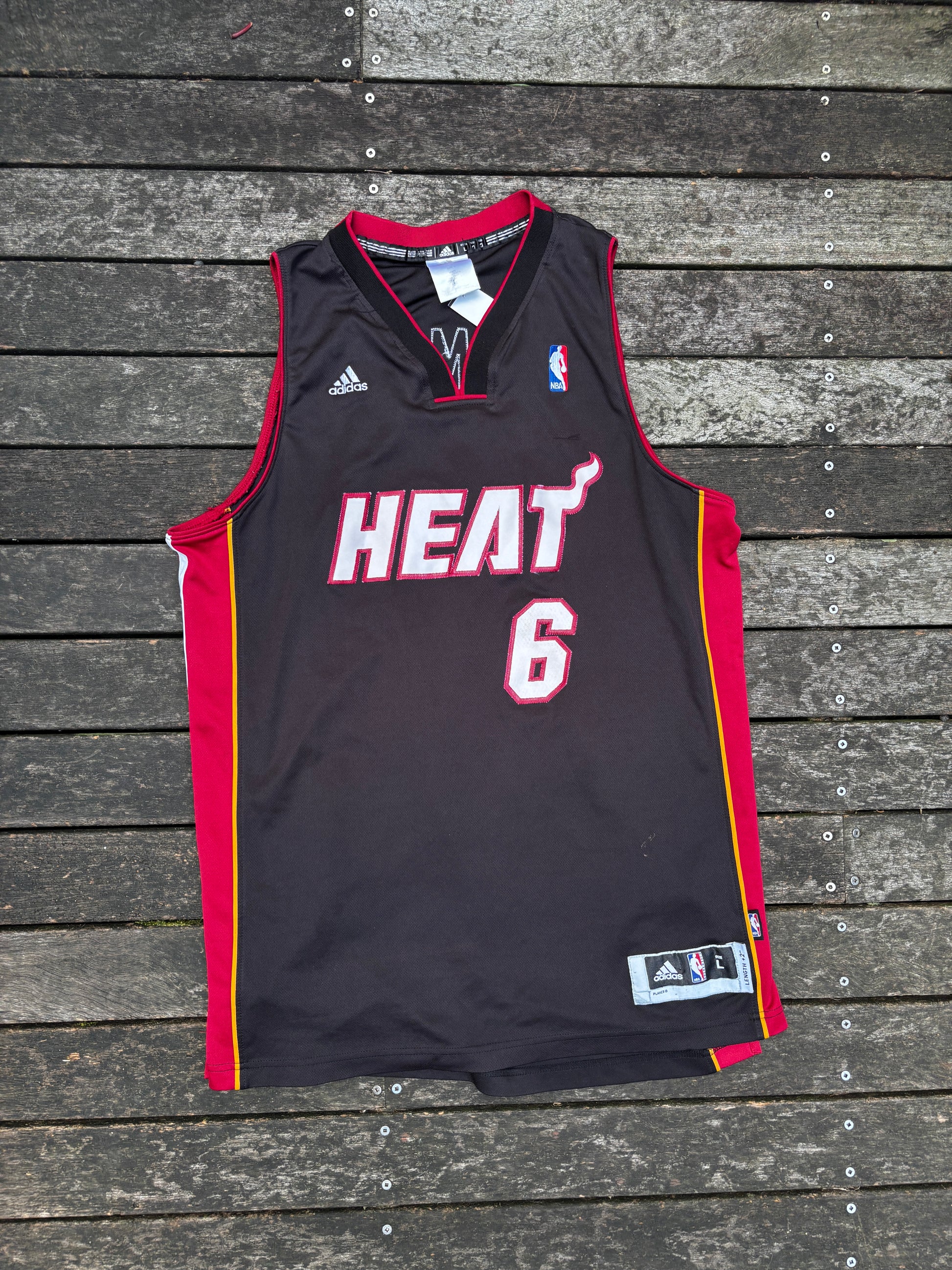 Adidas LeBron James #6 Miami Heat Size L