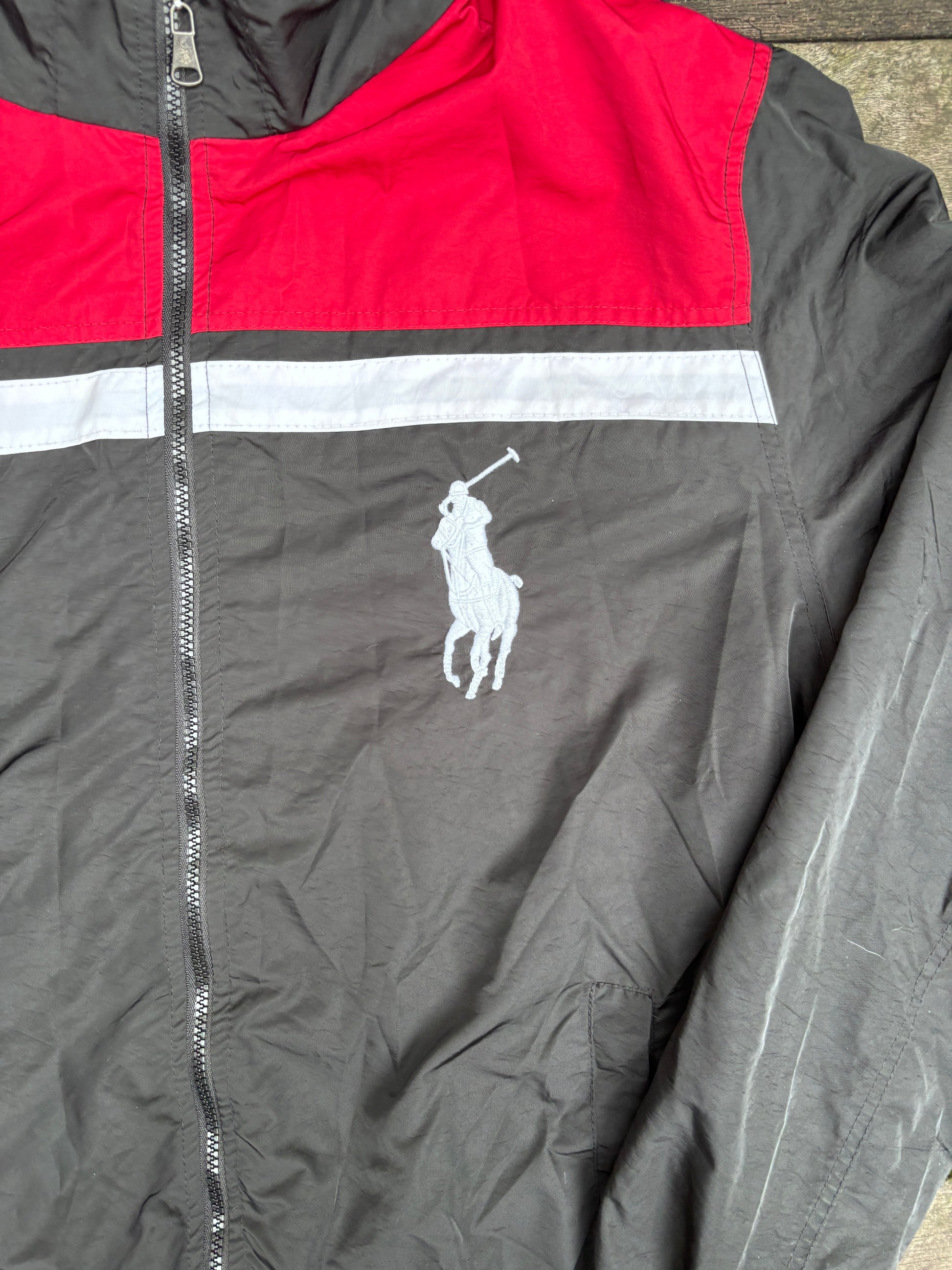 Vintage Polo Ralph Lauren Jacket Size XL Black Windbreaker