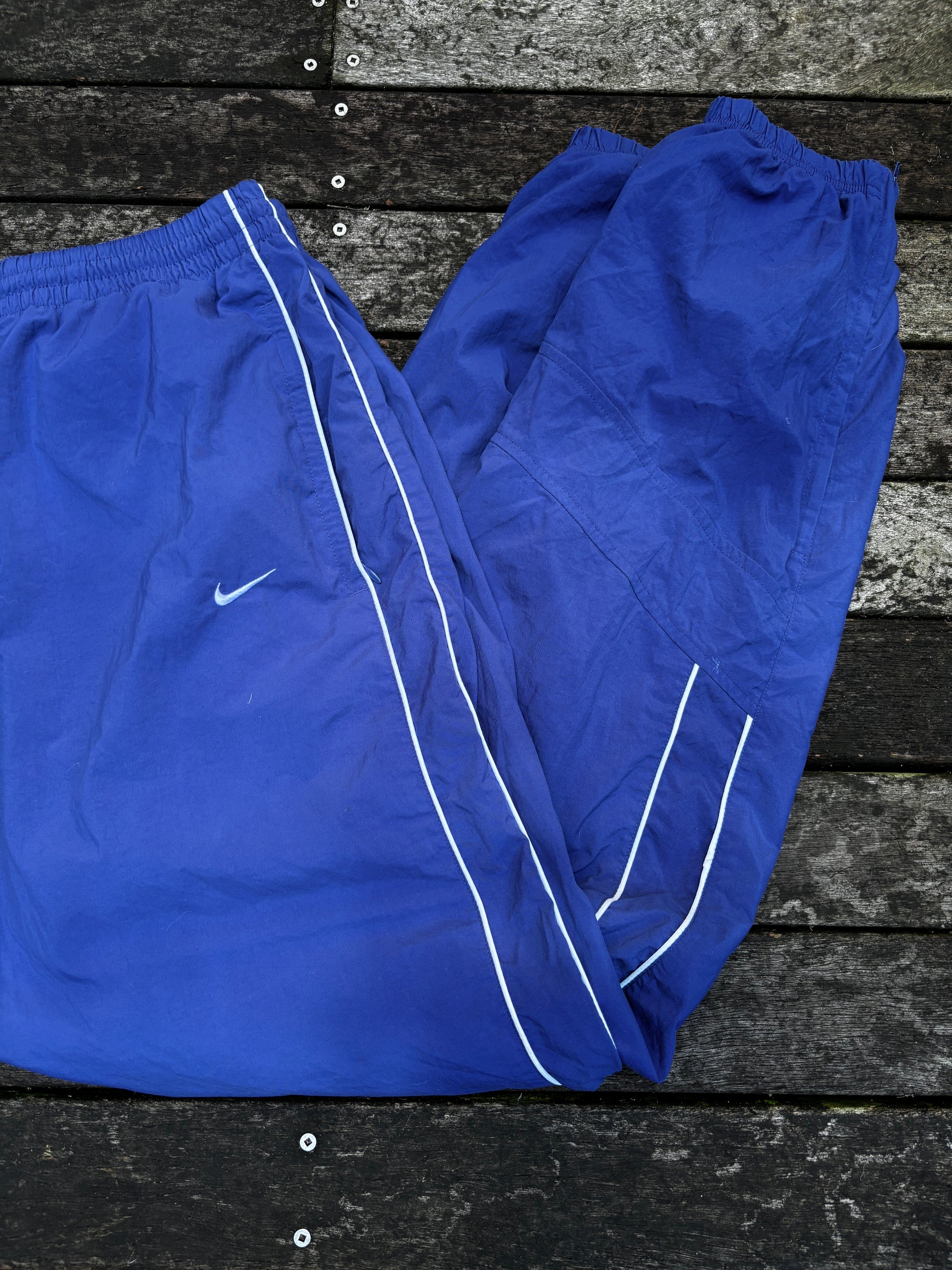 Y2K Nike Track Pants Blue/Purple White Detail Size L