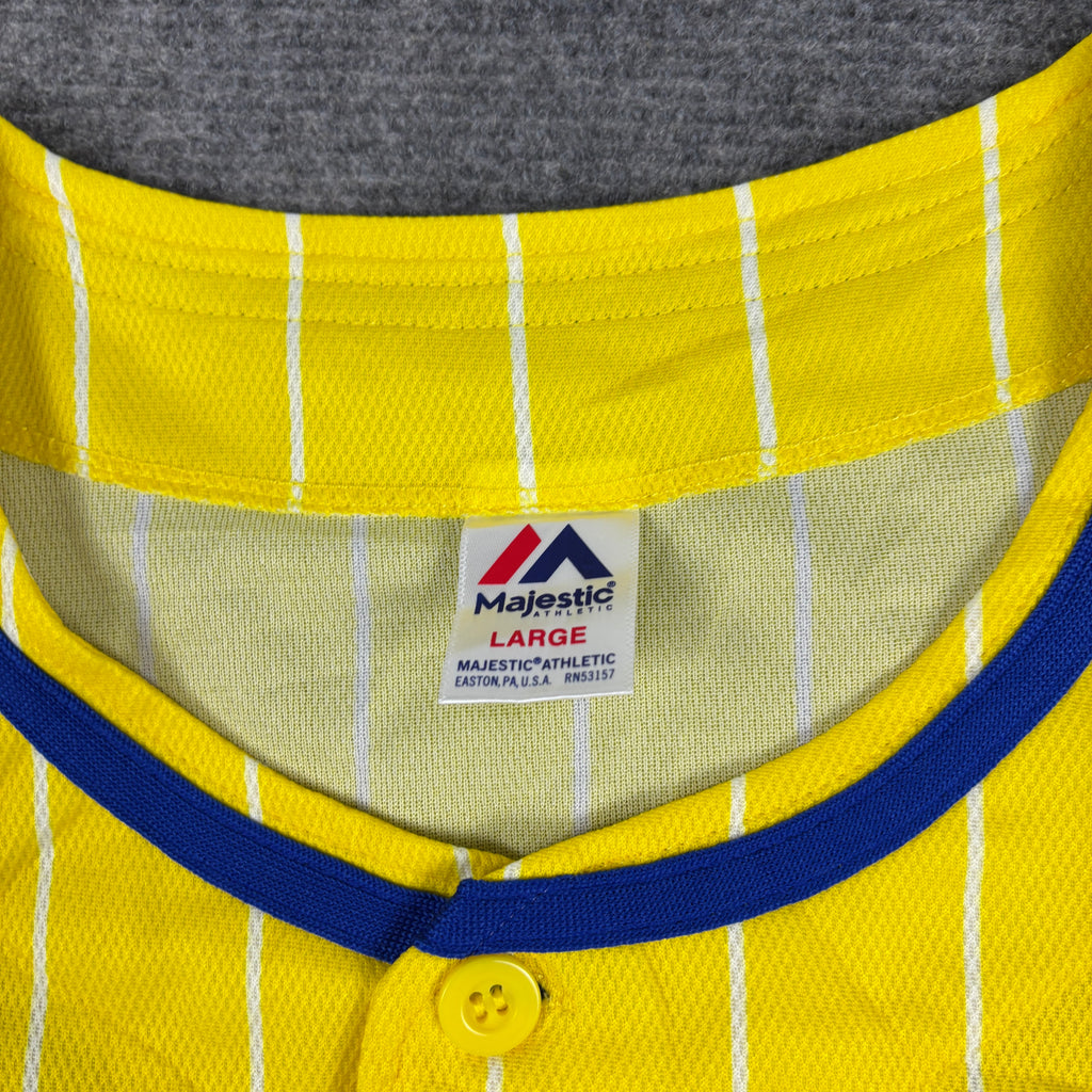 Majestic Soft Bank Hawks Jersey Men's Large Yellow Japanese Baseball NPL