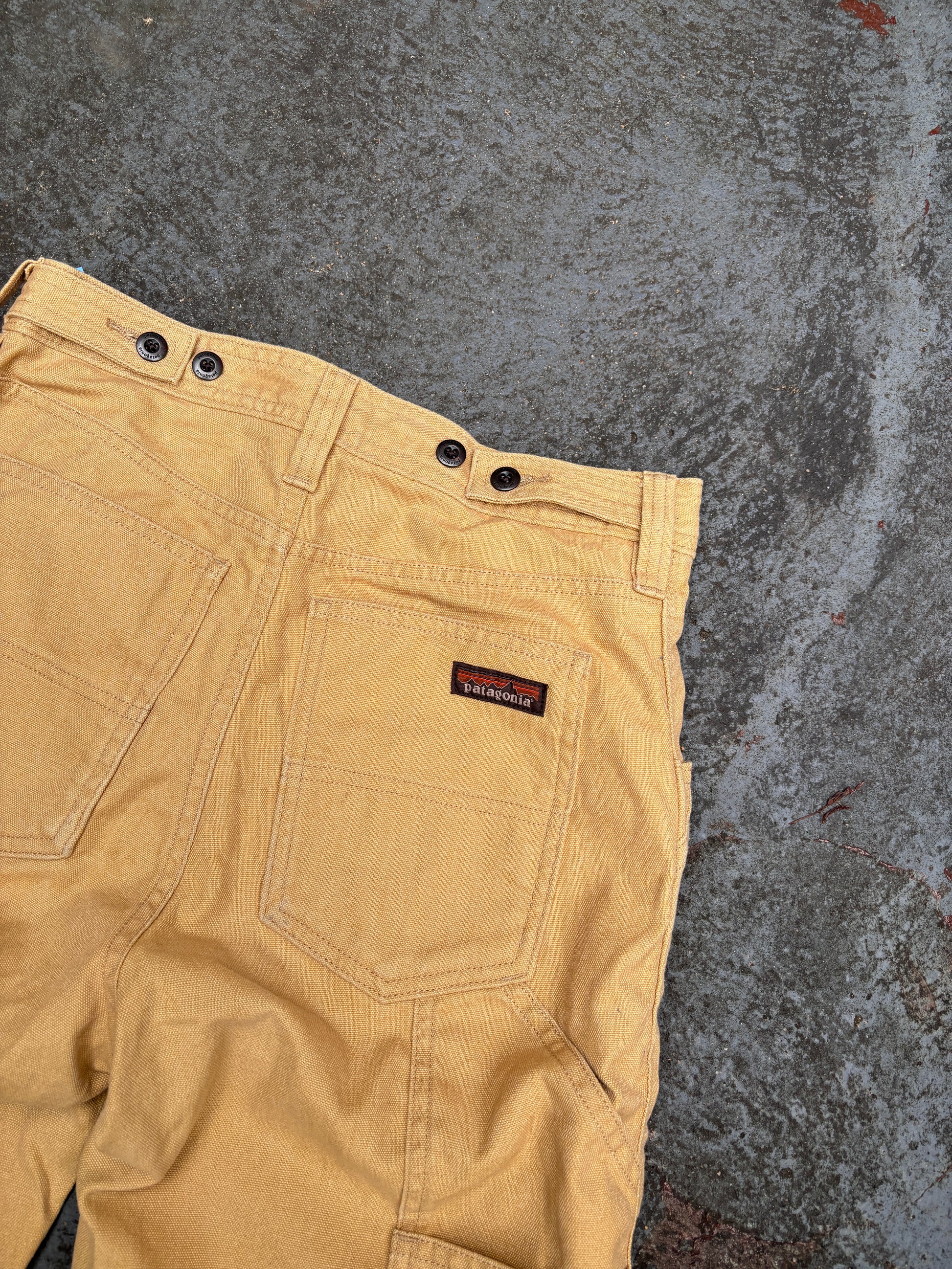 Patagonia Carpenter Jeans Size S Tan Workwear Pocket Logo Brown Tag Straight Leg