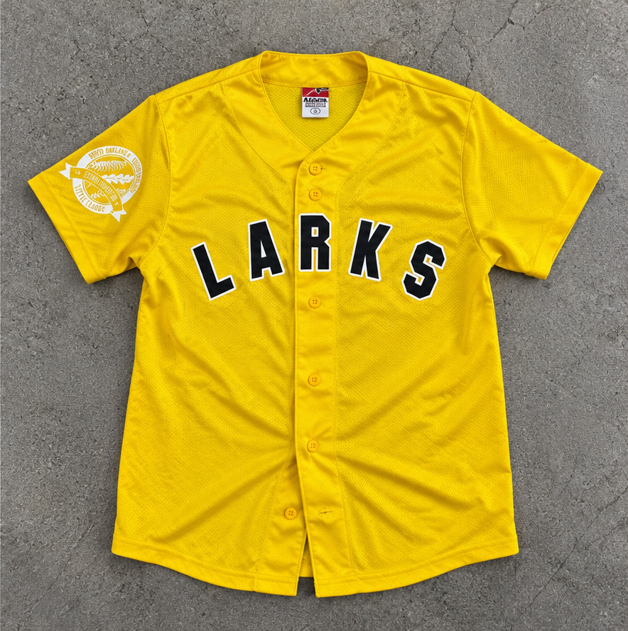 Augusta Larks Little League Baseball Jersey Men's Small Yellow Black Sportwear