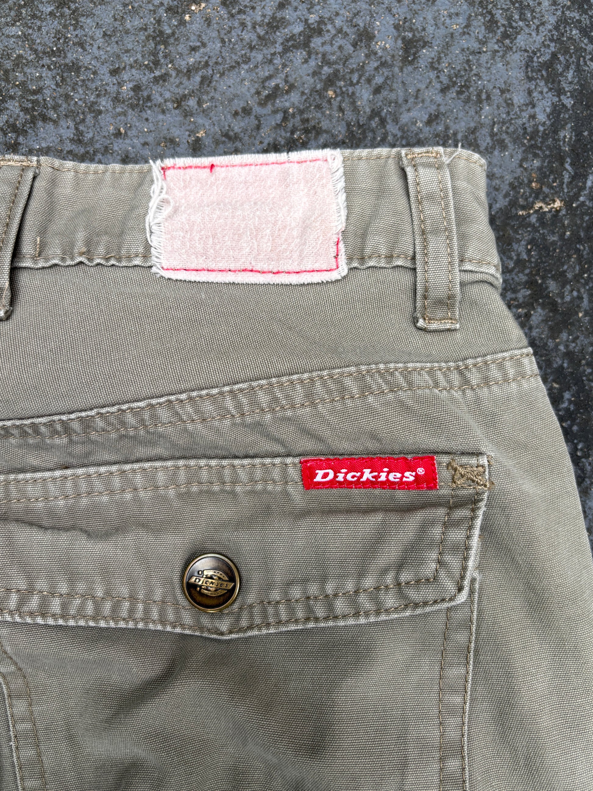Vintage Dickies Pants Size S Khaki Pocket & Zip Details Straight Leg Made in USA