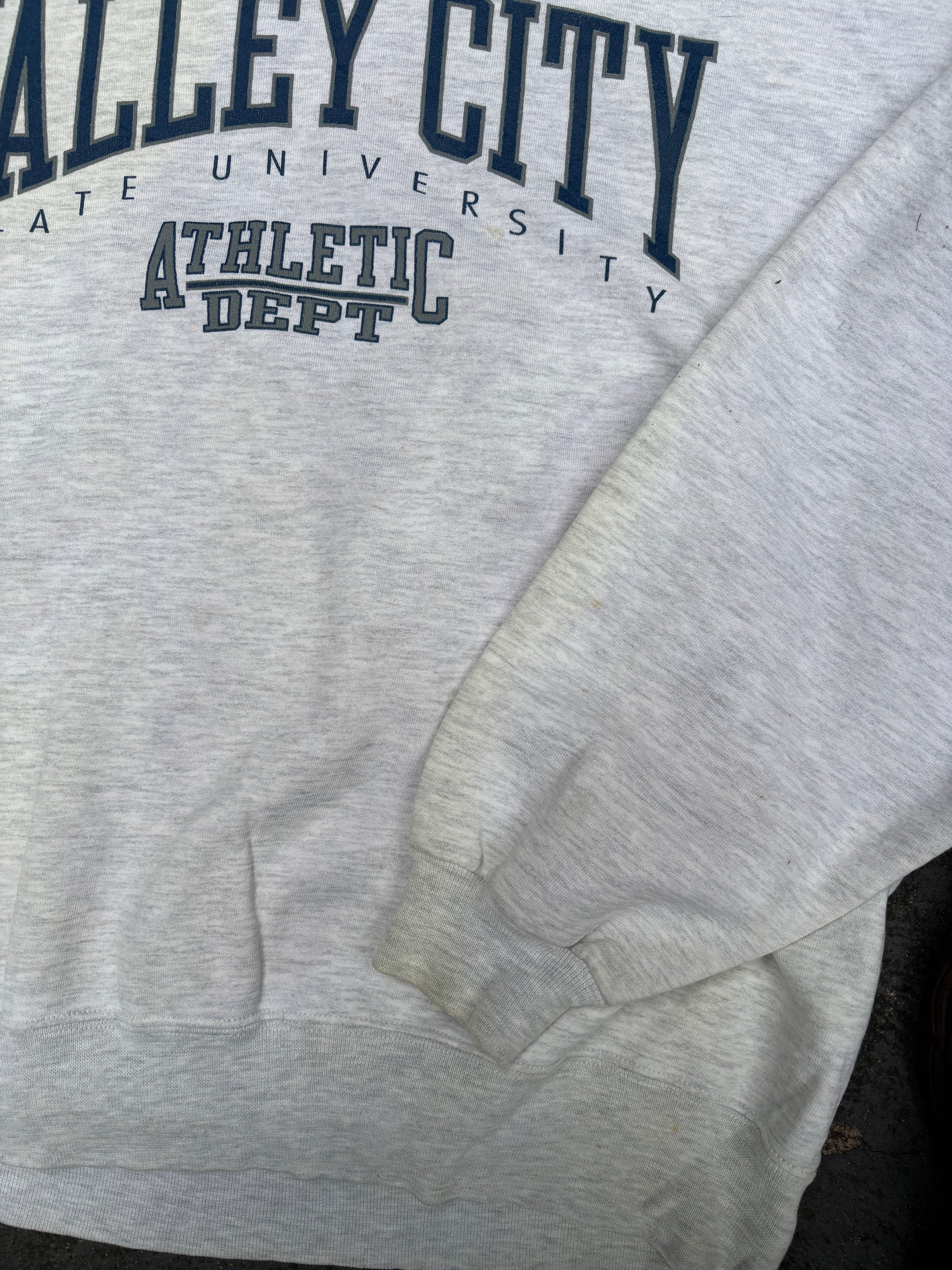 Vintage 90s Valley City Uni Jumper Sz L Oversize Gear Tag Fleece Boxy Crew Neck