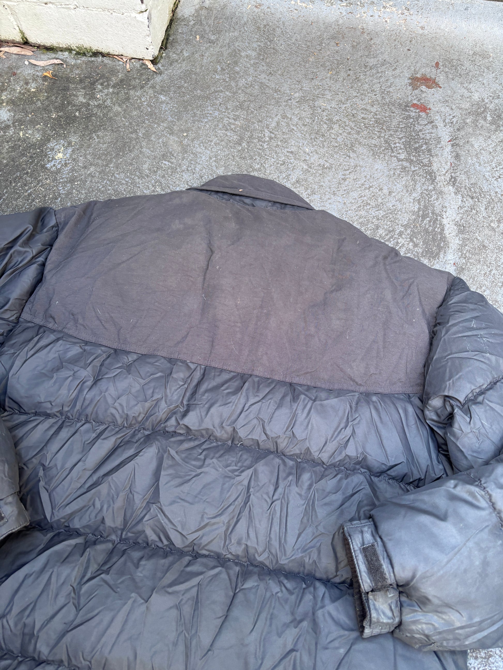 Vintage 90s Nike Down Puffer Jacket Size L Oversized Black Red Swoosh Full Zip