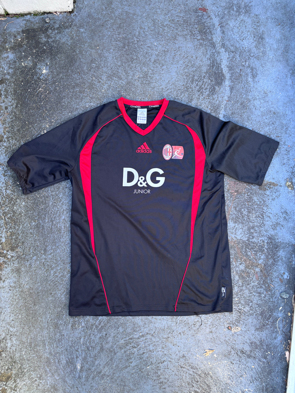 Vintage Adidas x Dolce Gabbana AC Milan Jersey M Black Red 2009 Home Shirt