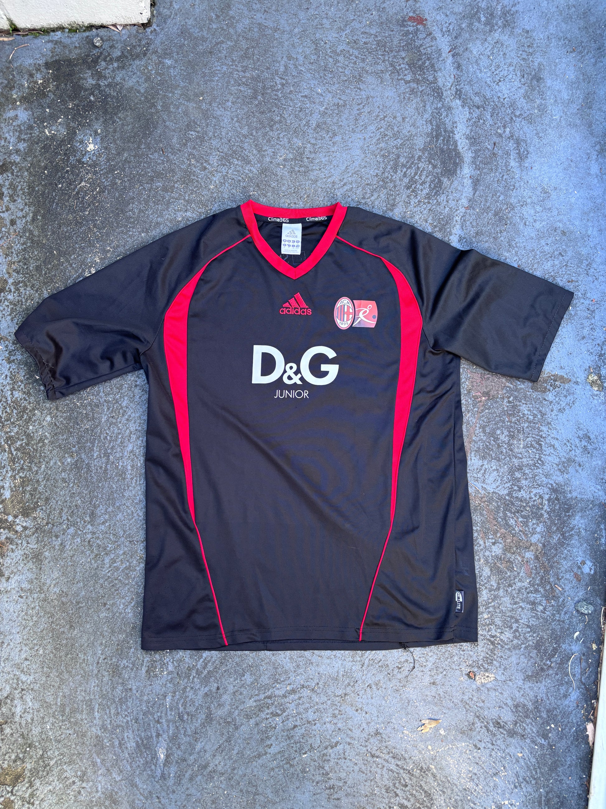 Vintage Adidas x Dolce Gabbana AC Milan Jersey M Black Red 2009 Home Shirt