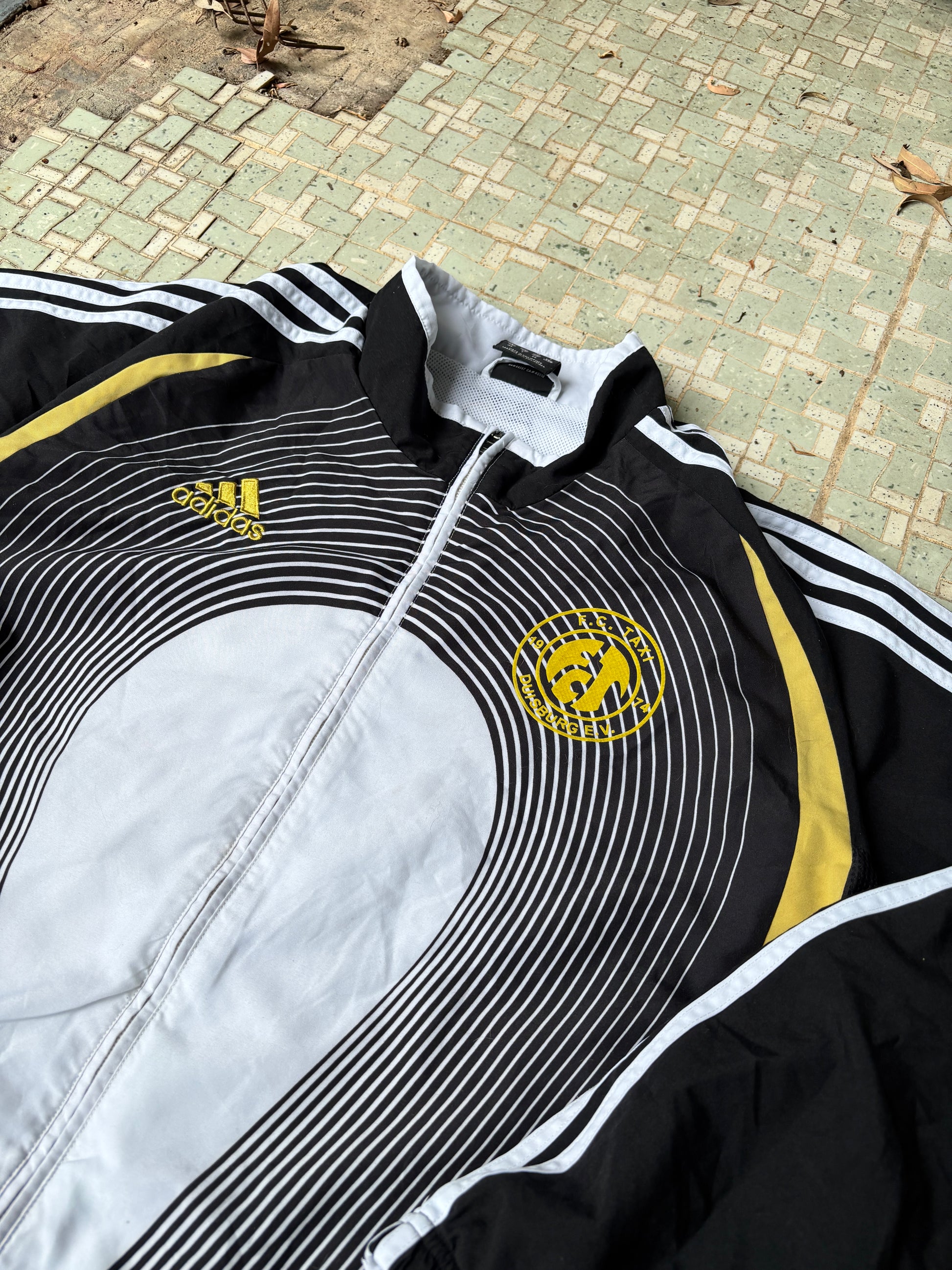 Vintage ADIDAS Jacket Size L Y2K FC Taxi Duisburg Football