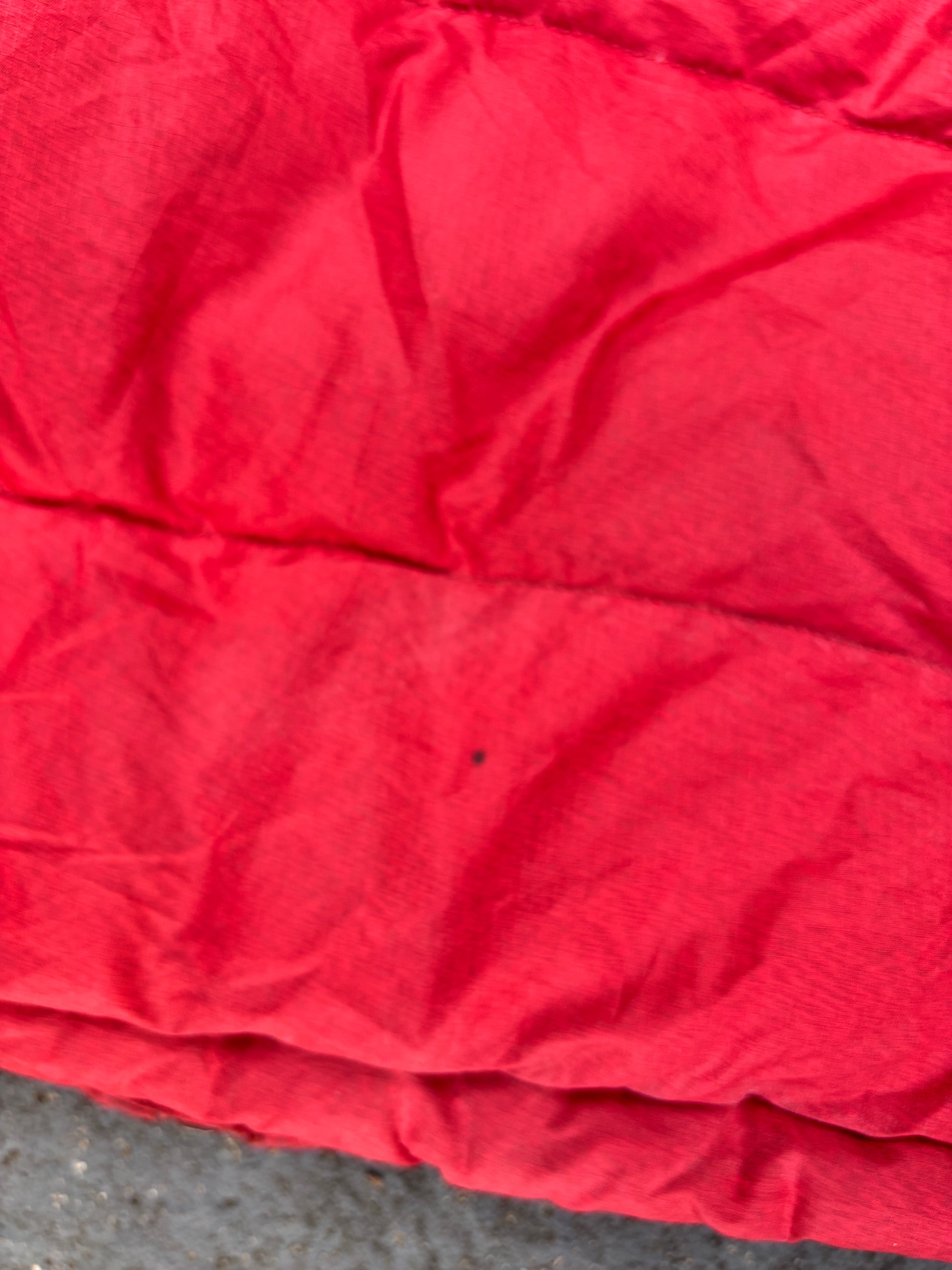 Patagonia Puffer Down Jacket Size S Red Hip Logo Textured Poly Full Zip Pockets