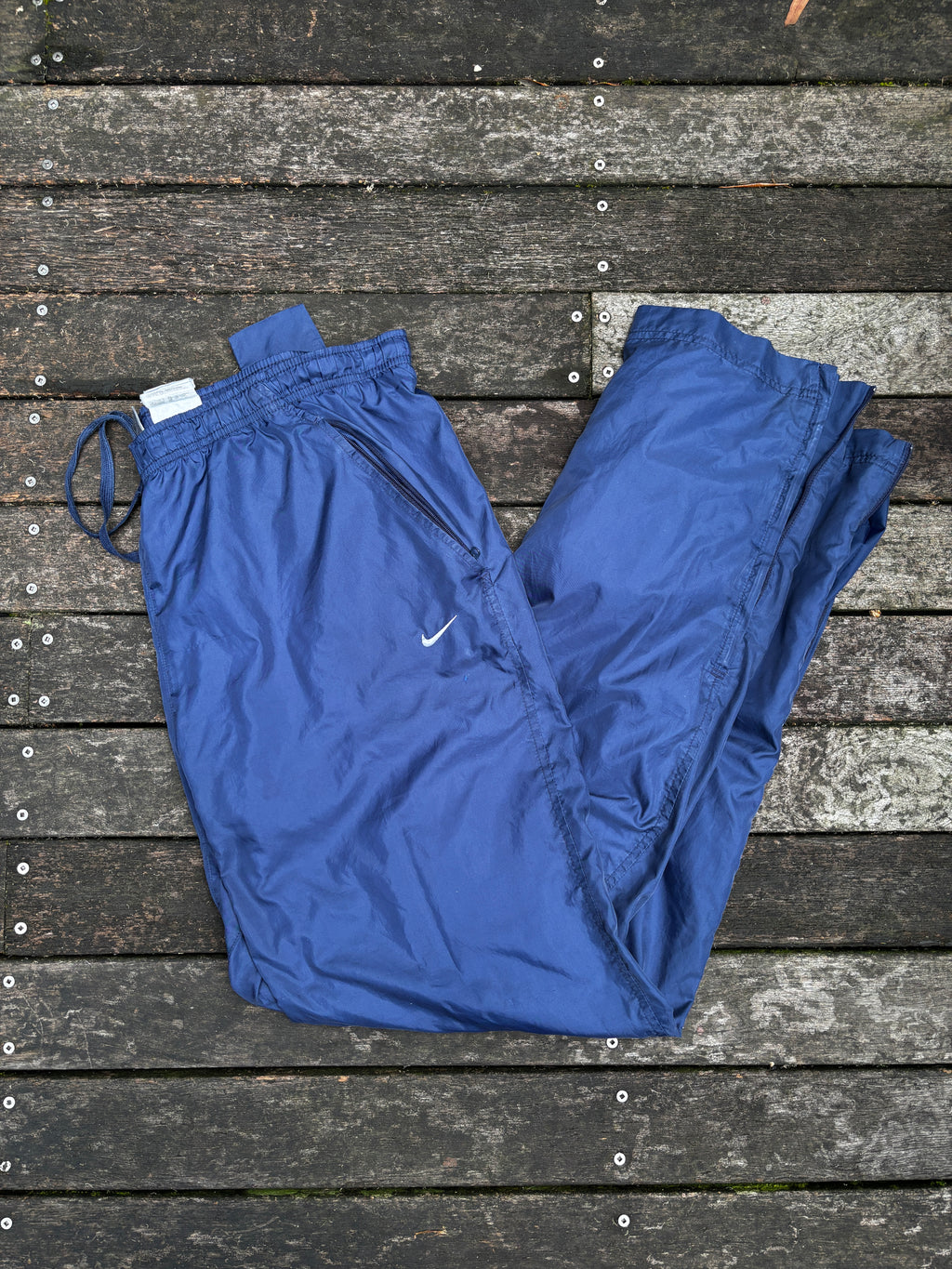 Classic Y2K Nike Track Pants Sz L Navy