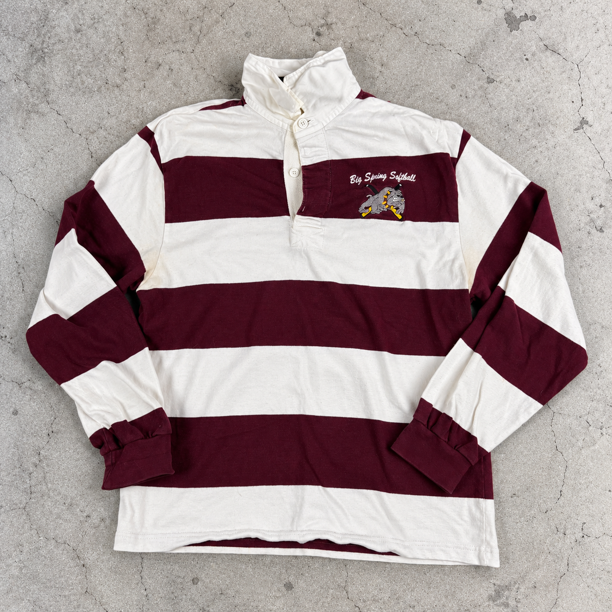 Vintage Charles River Rugby Polo Men's Small Red White Striped Shirt