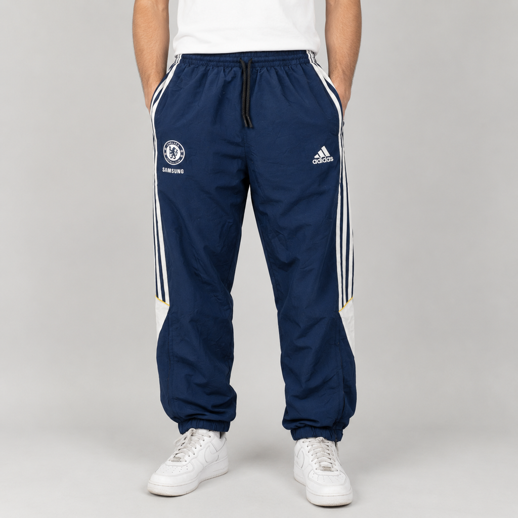 2000s Adidas Chelsea Football Track Pants Men's Large Navy 3 Stripe