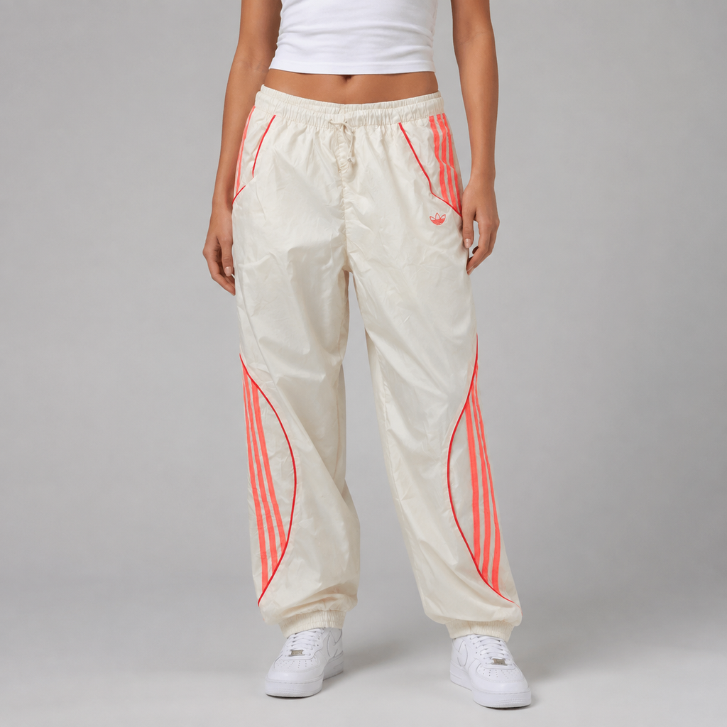 Adidas Track Pants Women's Medium Orange Cream 3 Stripe