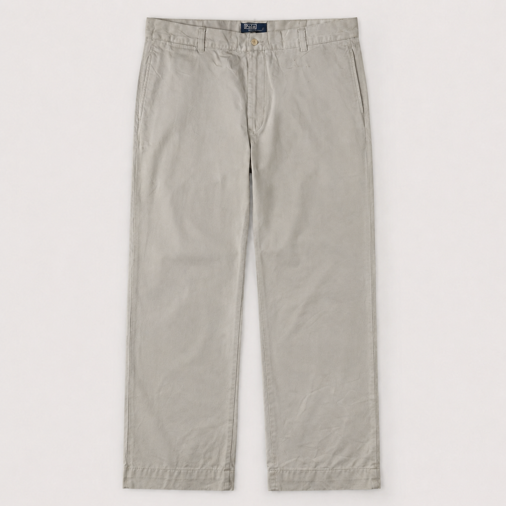 90s Polo Ralph Lauren Pants Men's 36 in Grey Baggy Chino Trousers