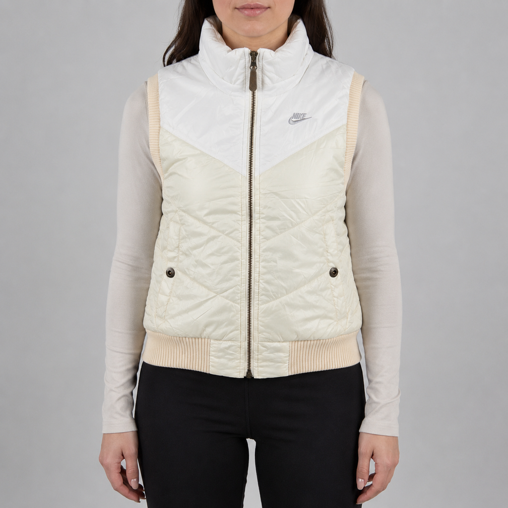 Vintage 00s Nike Puffer Vest Women's Medium White Cream GIllet