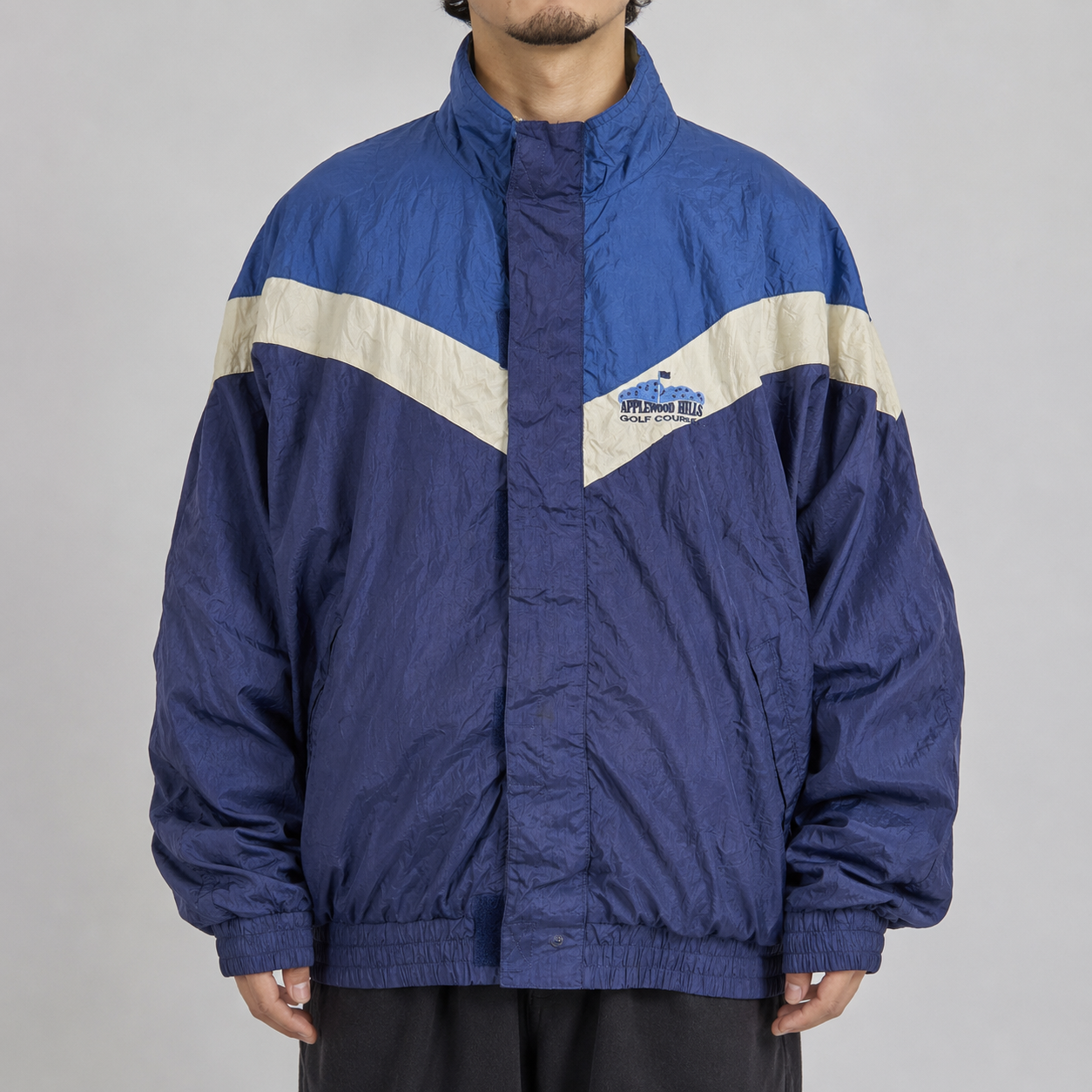 Vintage 90s Wlison Golf Jacket Men's XL Navy Blue Nylon Windbreaker