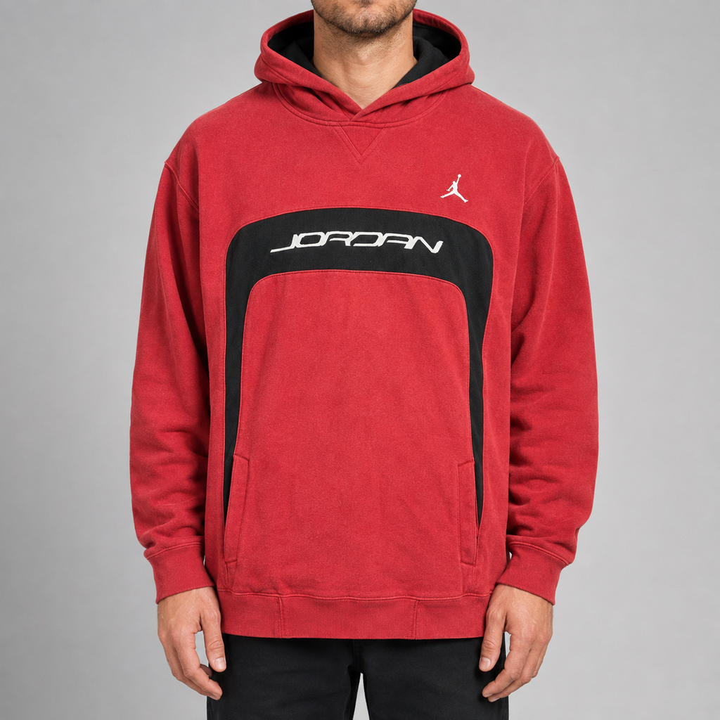 2000s Nike Jordan Hoodie Men's XL Red Black Jumpman Logo