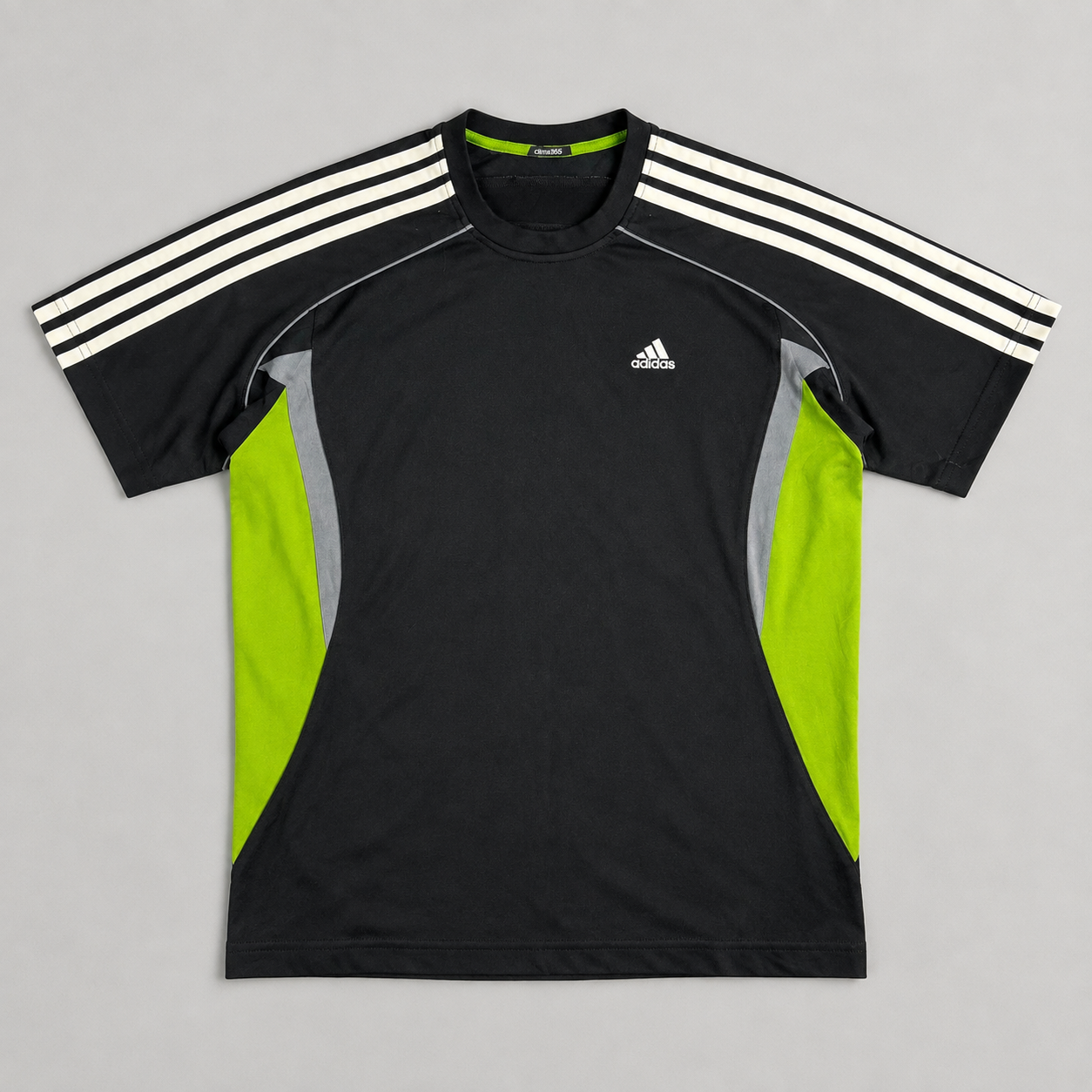 2000s Adidas Activewear T-shirt Men's Medium Black Green Tee