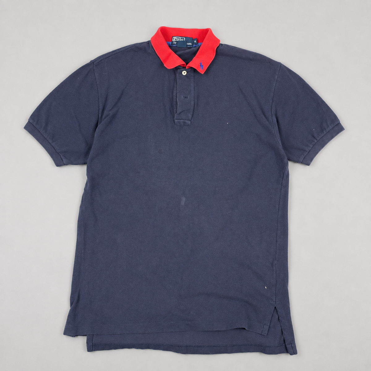 Vintage Polo Ralph Lauren Polo Shirt Men's Medium Navy Blue Red Rare Type