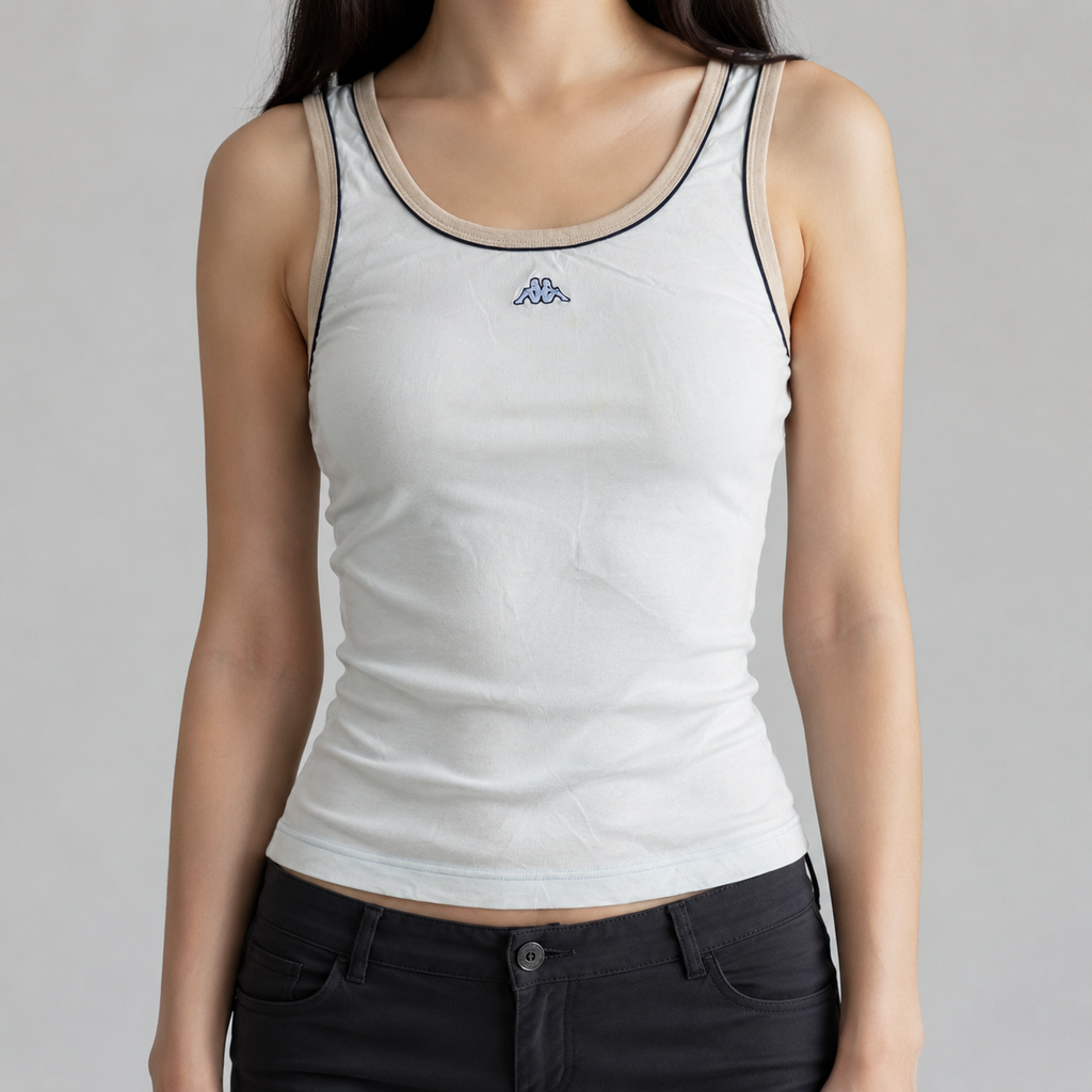 2000s Kappa Tank Top Women's Small Baby Blue Activewear Singlet