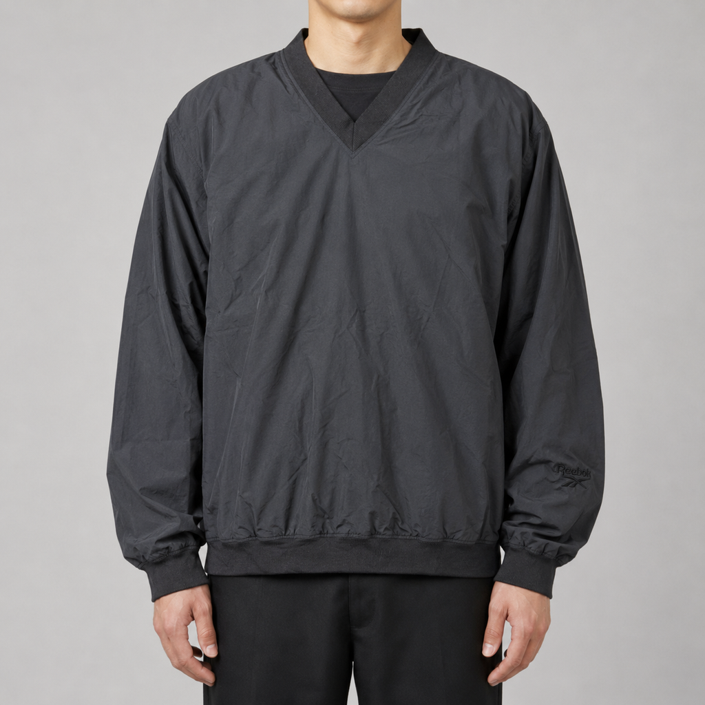 Vintage Reebok Golf V-neck Pullover Men's XXL Black Windbreaker